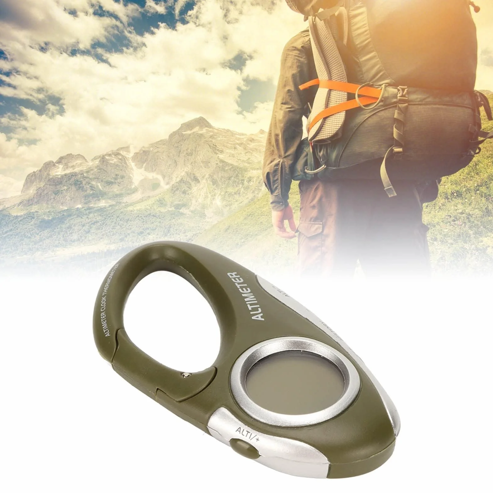 Altimètre Numérique avec Rétroéclairage, Baromètre Multifonctionnel, Thermomètre, Moniteur d'Altitude pour l'escalade, Camping, Sports de Plein Air