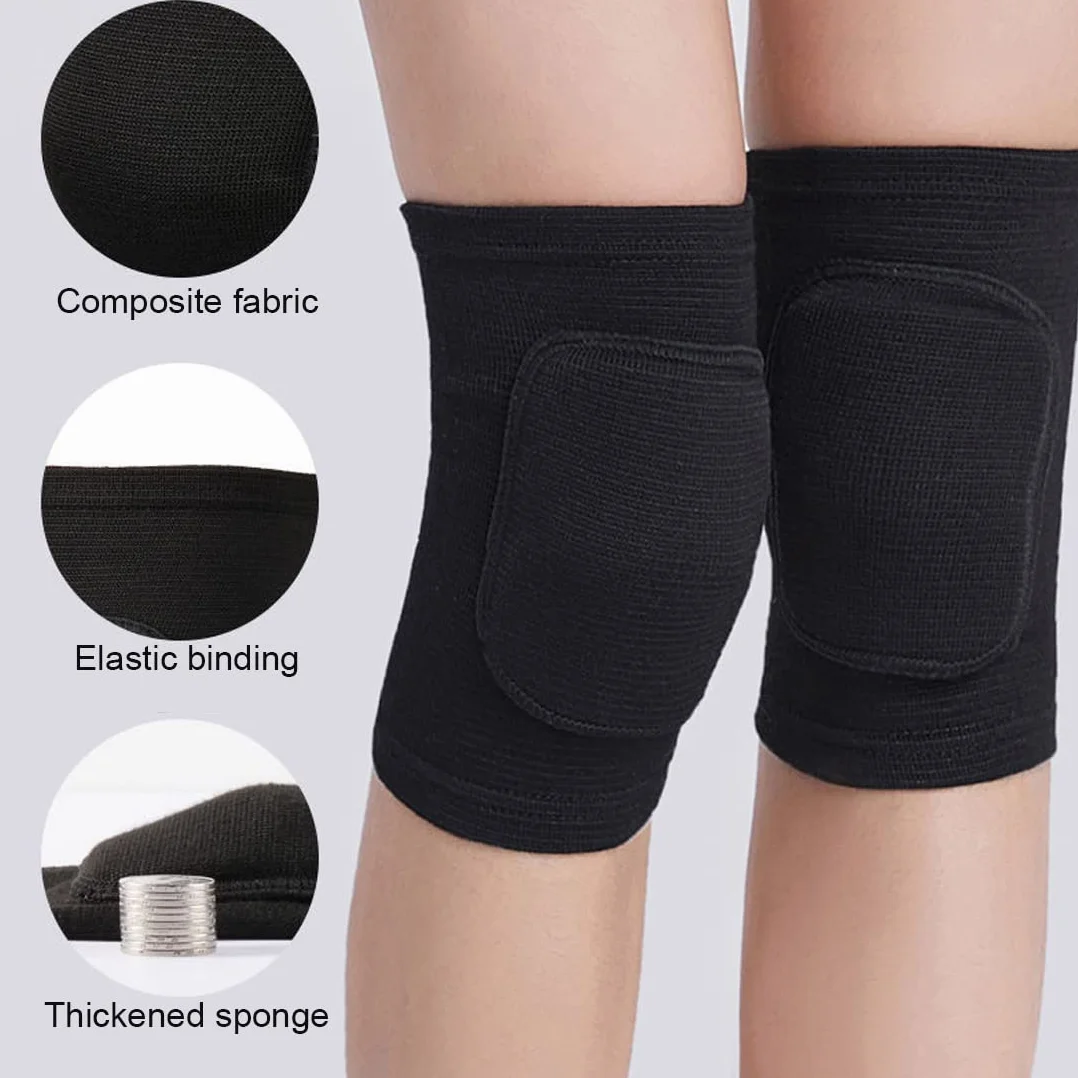 Lot de 2 genouillères de danse élastiques unisexes pour enfants et adultes sport football jogging yoga