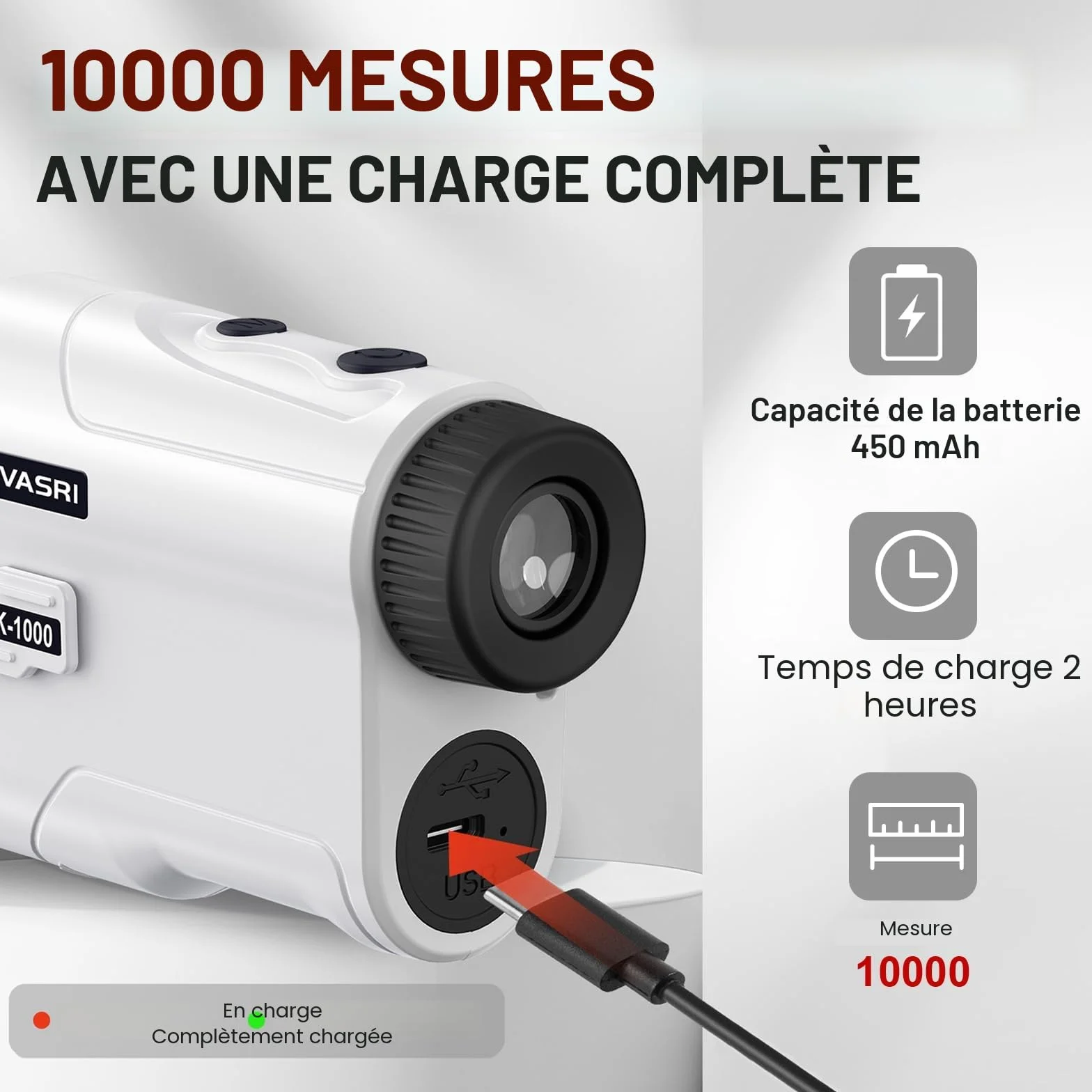 REVASRI Télémètre de golf laser 1000 yds avec vibration verrouillage pente mât drapeau batterie rechargeable