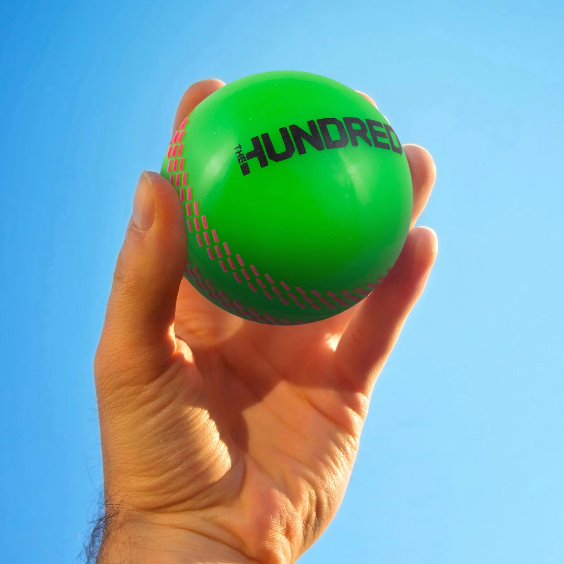 Hy-Pro Lot de 3 balles d'entraînement The Hundred Windball, vert, rose, noir, équipement de cricket