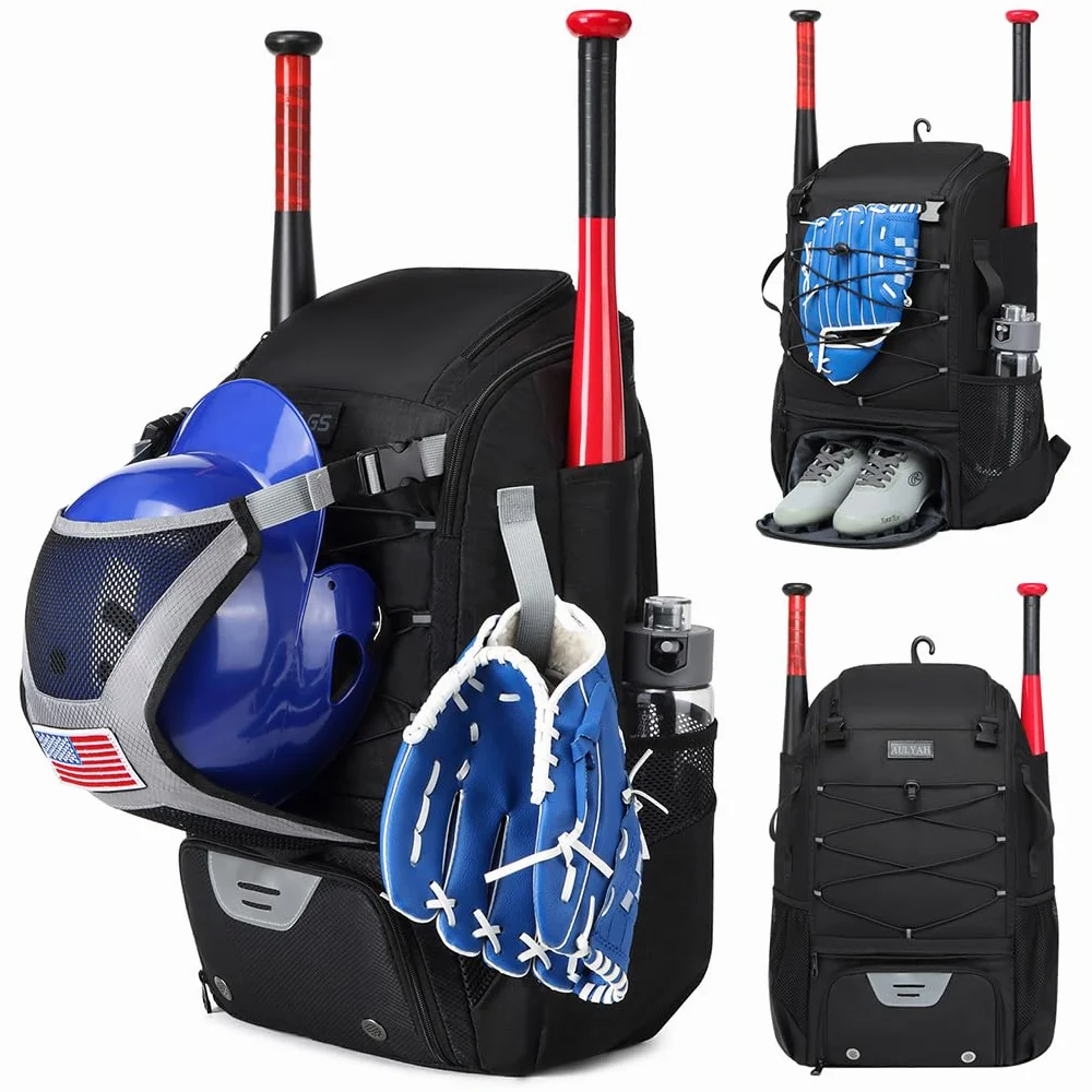 Sac de Baseball avec Compartiments à Chaussures et Poches Humides, Léger et Durable, Motif Fleur