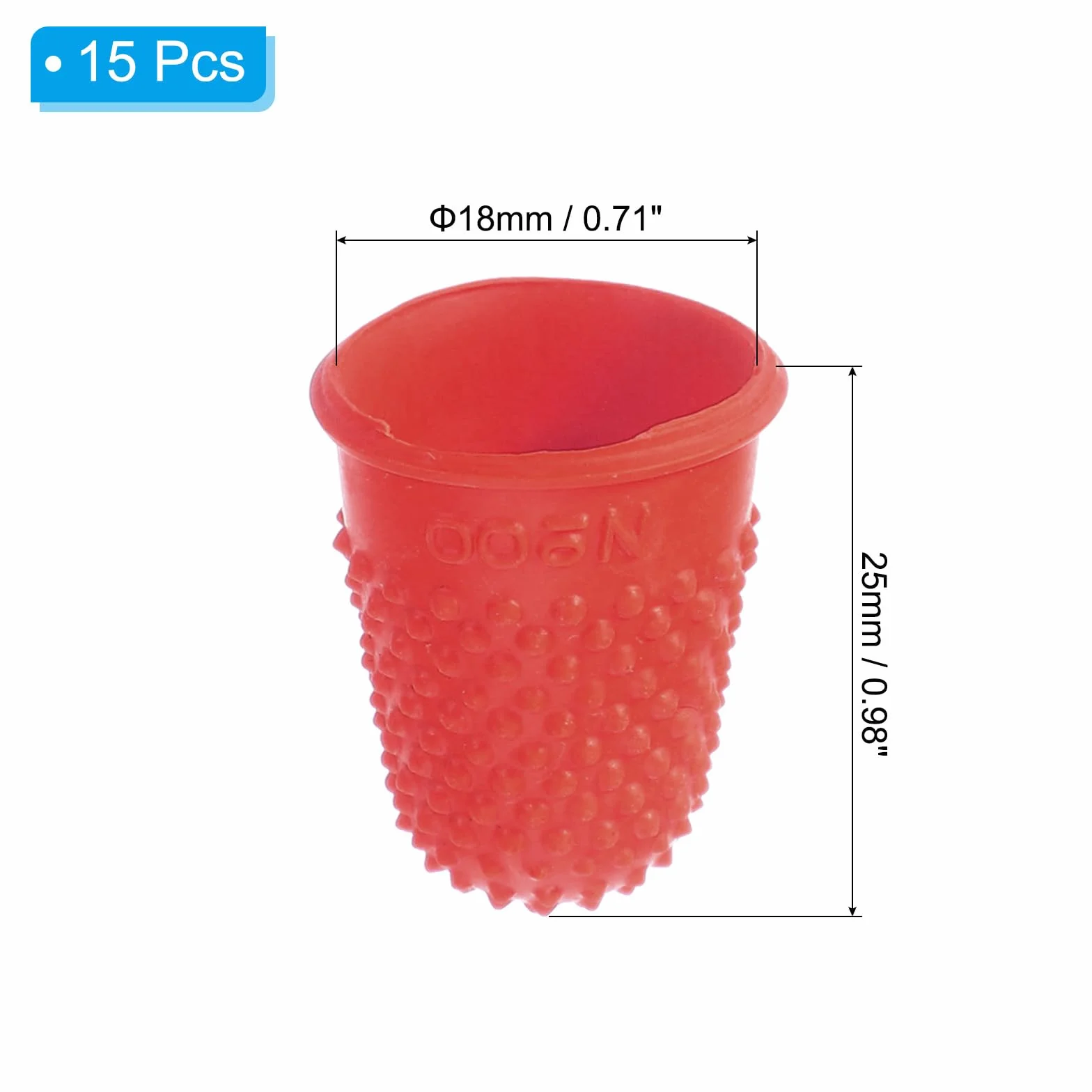 PATIKIL Embouts de doigts en caoutchouc 15 Pack Protecteur de bout de doigt en silicone Rouge Taille XS