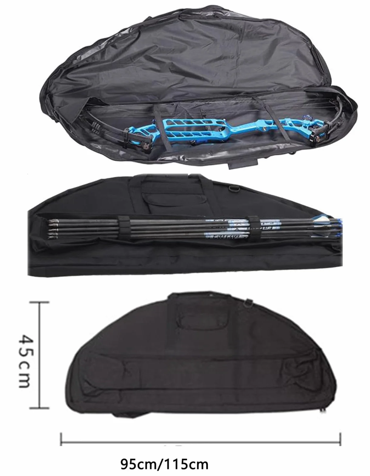 Sac d'arc à poulies en toile de grande capacité avec bretelles réglables, portable 115cm