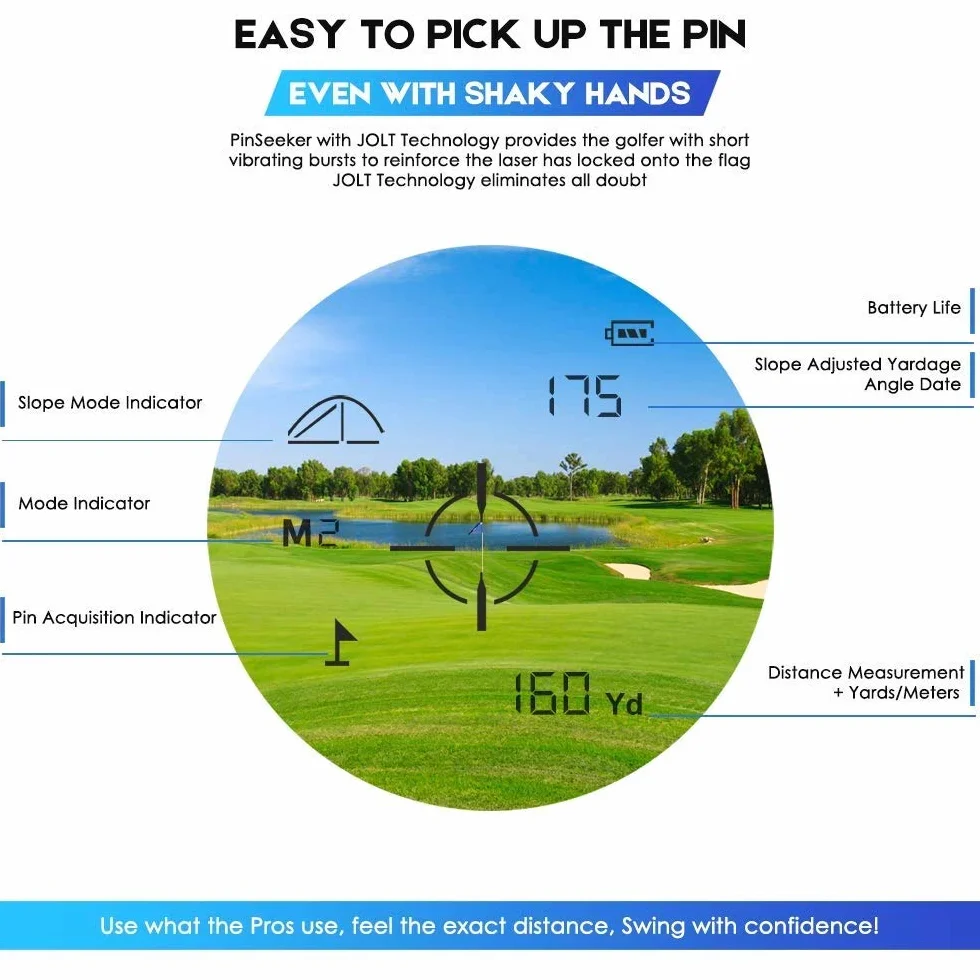 PeakPulse LC600AG Télémètre de golf avec compensation de pente, verrouillage drapeau, grossissement 6x