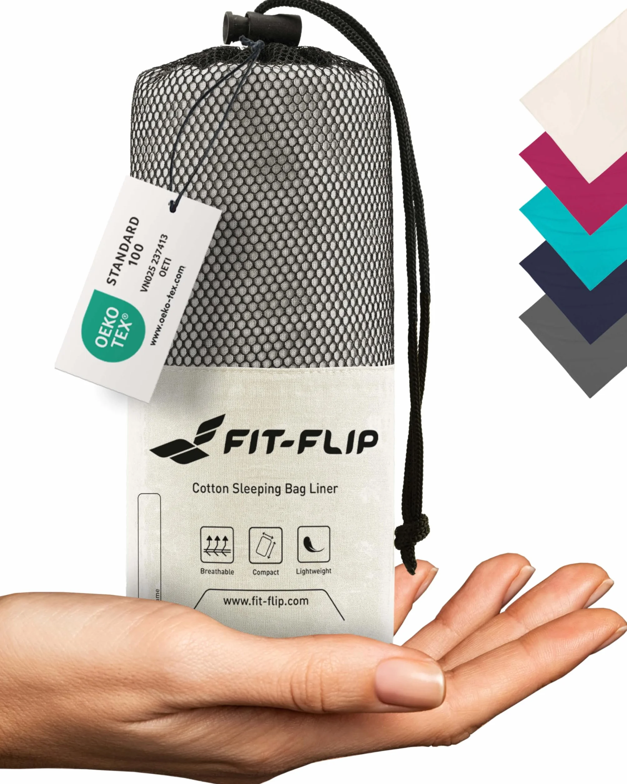 Fit-Flip Drap de Sac de Couchage Coton Microfibre 1 Personne Léger Voyage