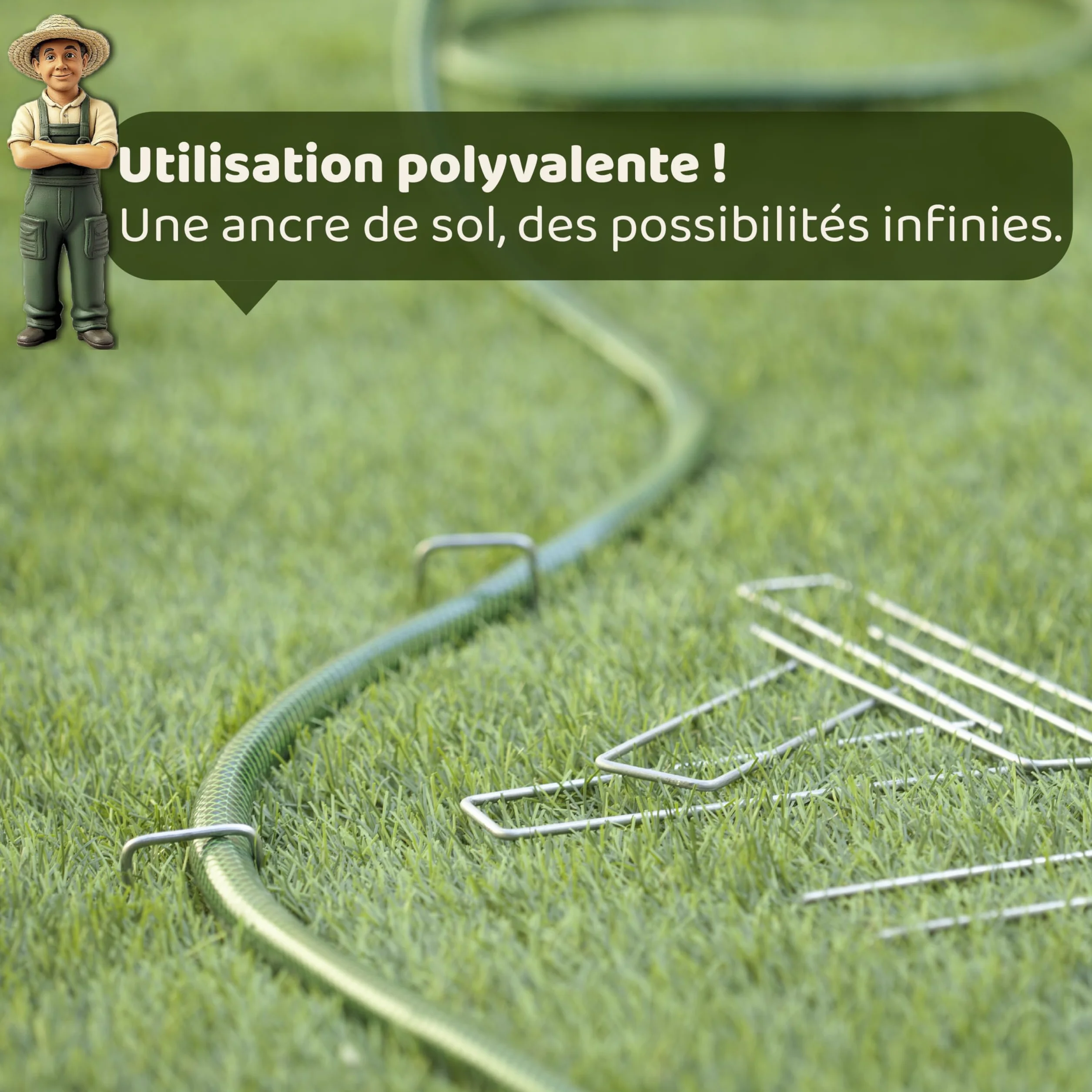 SeedPal Sardines de Fixation en Acier Galvanisé 150 mm - Piquets de Jardin pour Toile de Paillage, Grillage et Tente (50 Pièces)