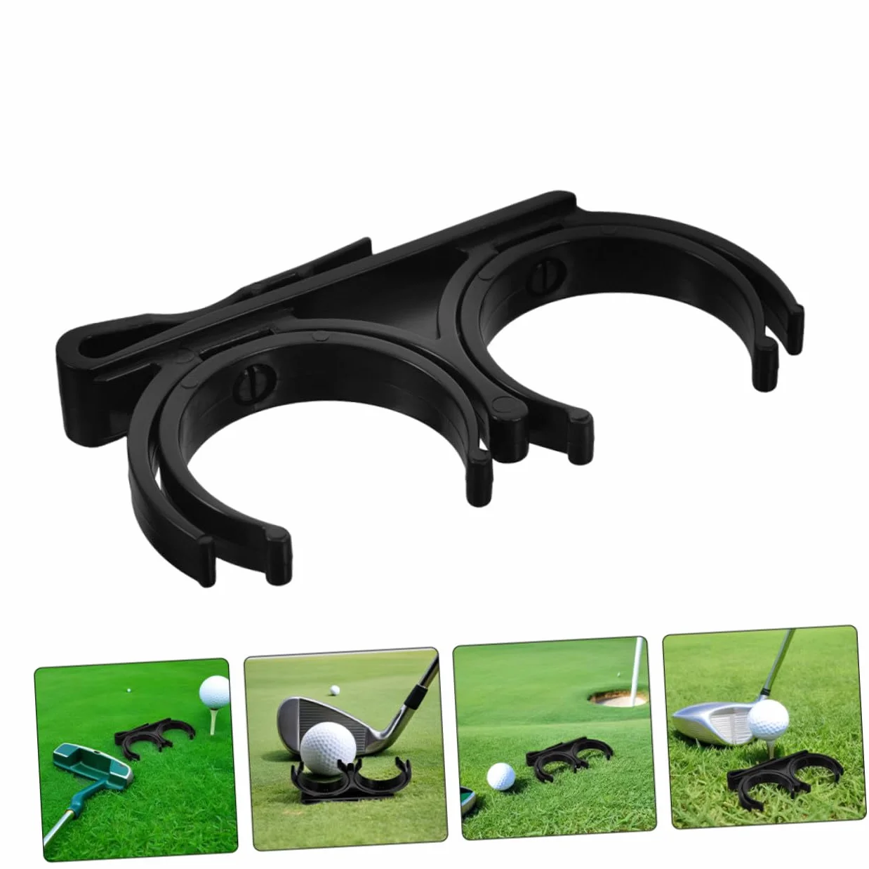 Porte-balles de Golf Rotatif Pliable en Plastique Noir Lot de 5 Clips Doubles