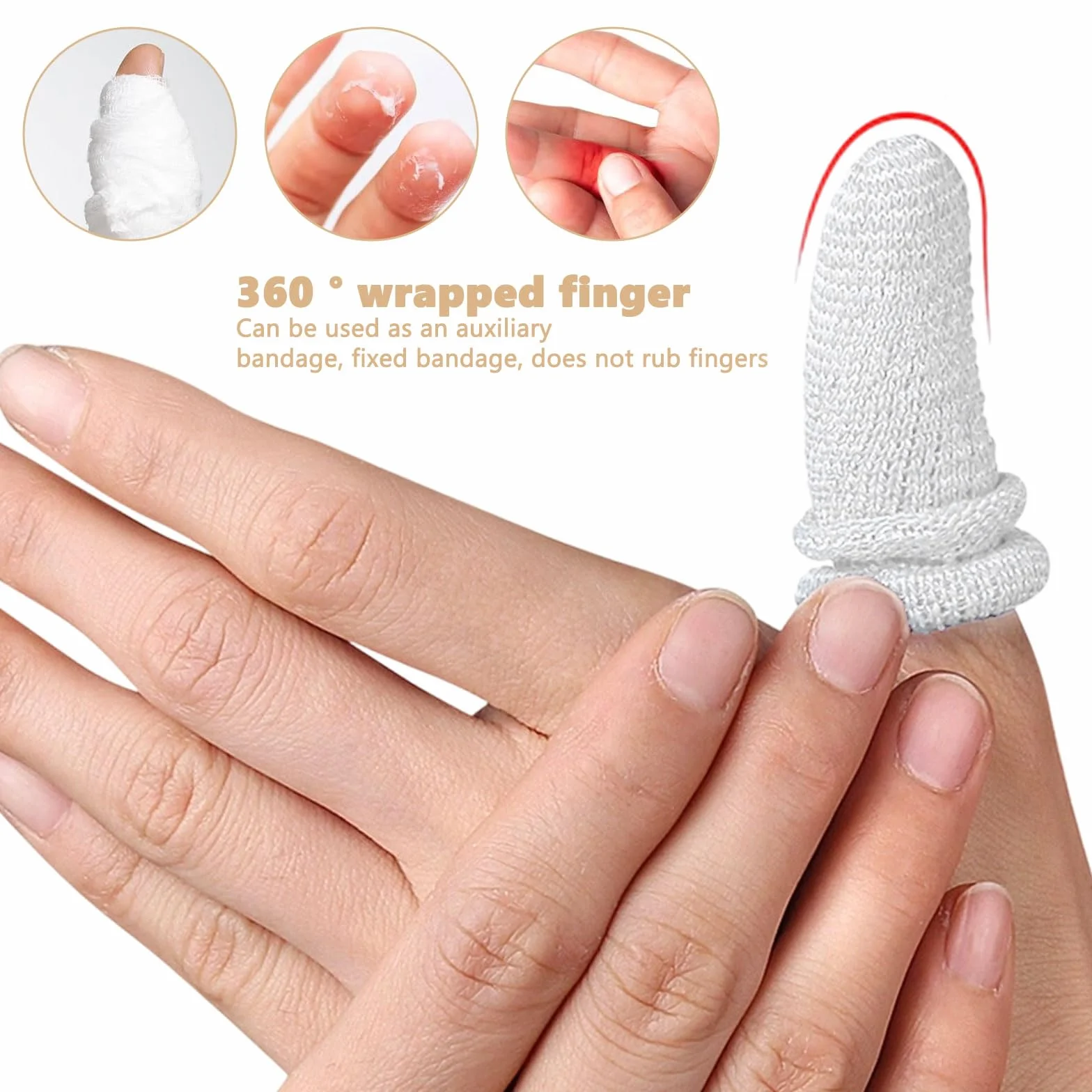 Pansement Doigts 15 Pcs, Bandage Tubulaire Doigt Extensible Respirant pour Protection Doigts Blessé