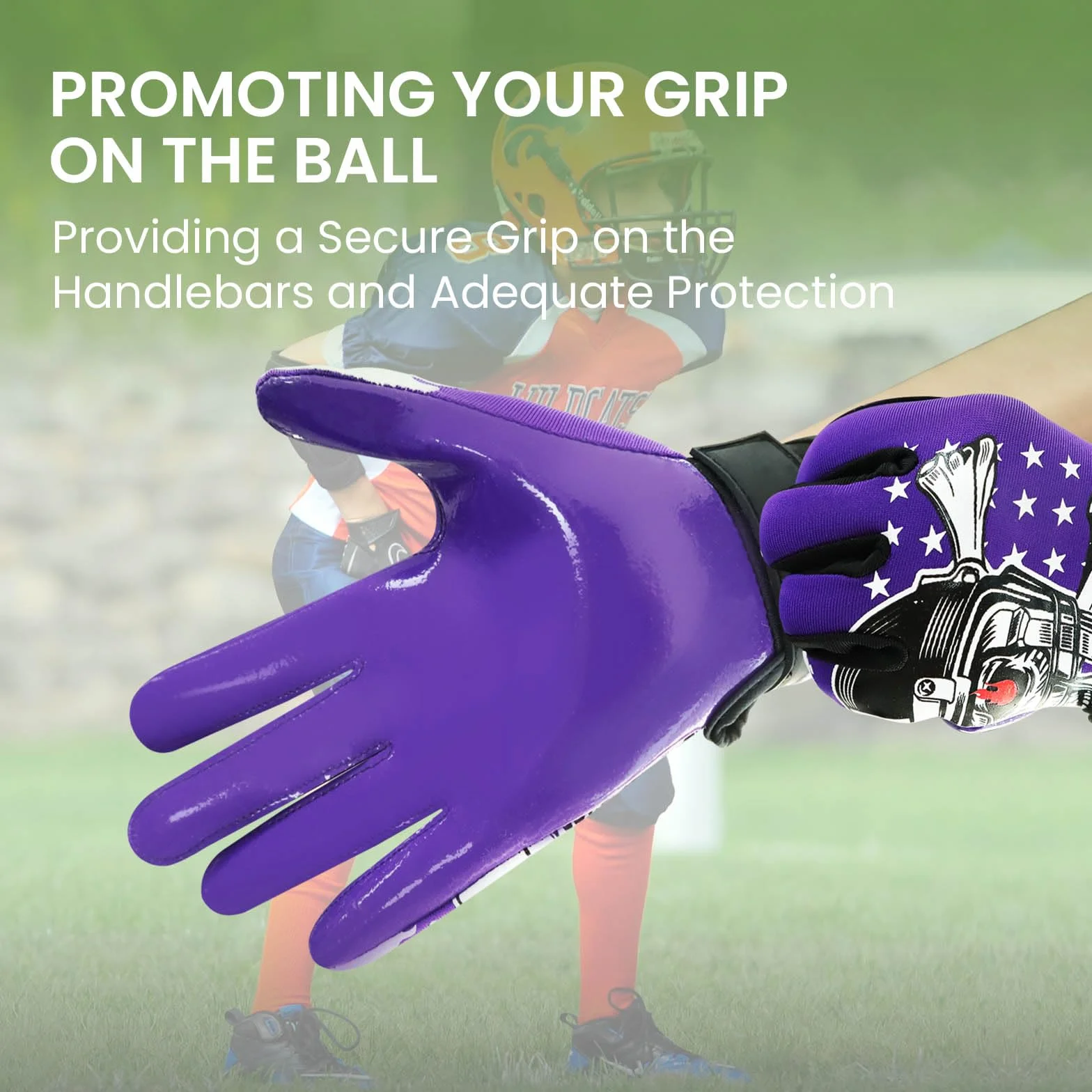 FINGER TEN Gants de football américain ultra adhérents antidérapants pour enfants 5-14 ans