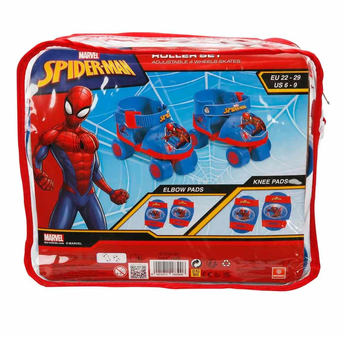 Mondo Vélo Enfant Set Roller Skate Protections Ultimate Spiderman Blu