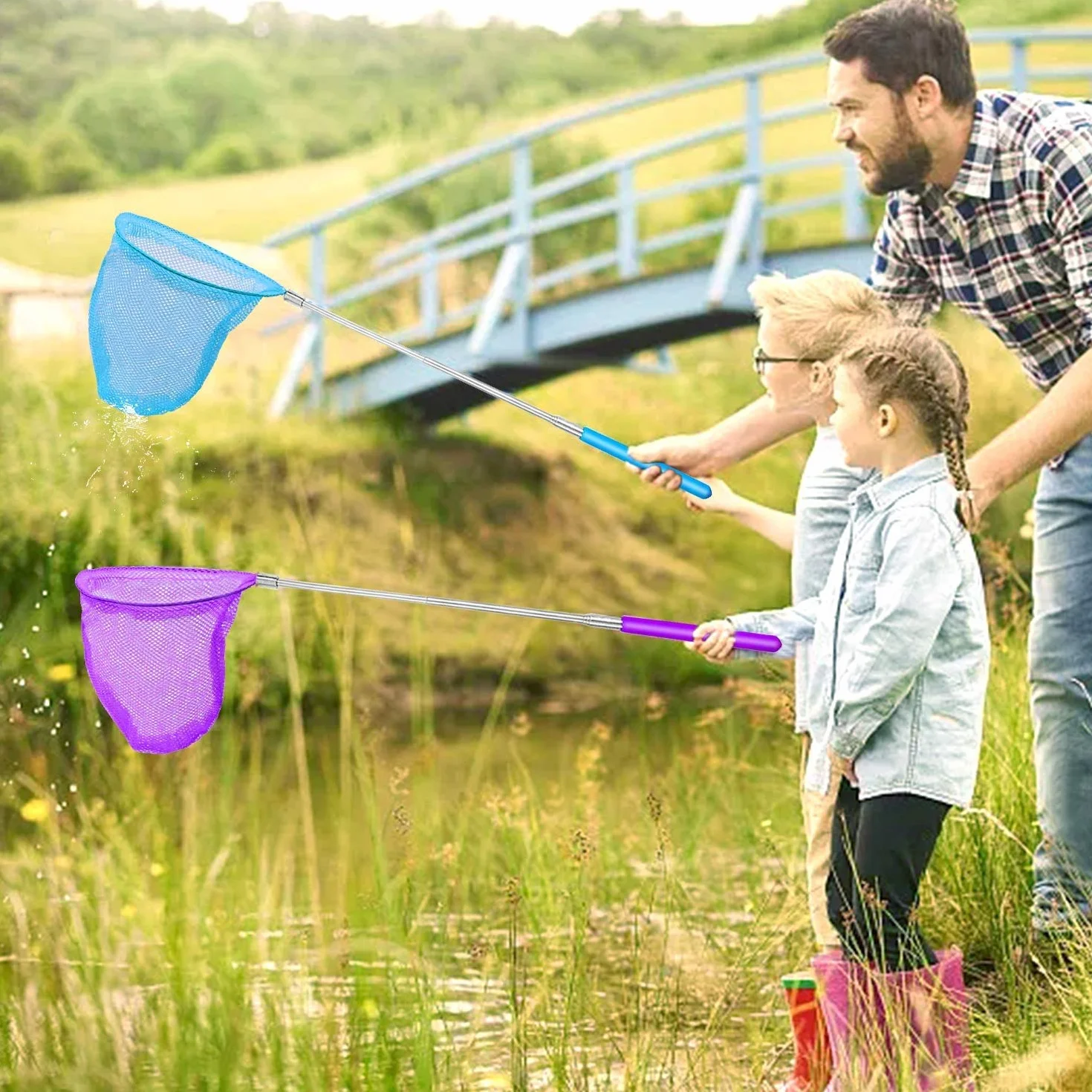 Filet Papillon Télescopique Extensible 37-86 cm 6 Pièces pour Enfants Chasse aux Insectes
