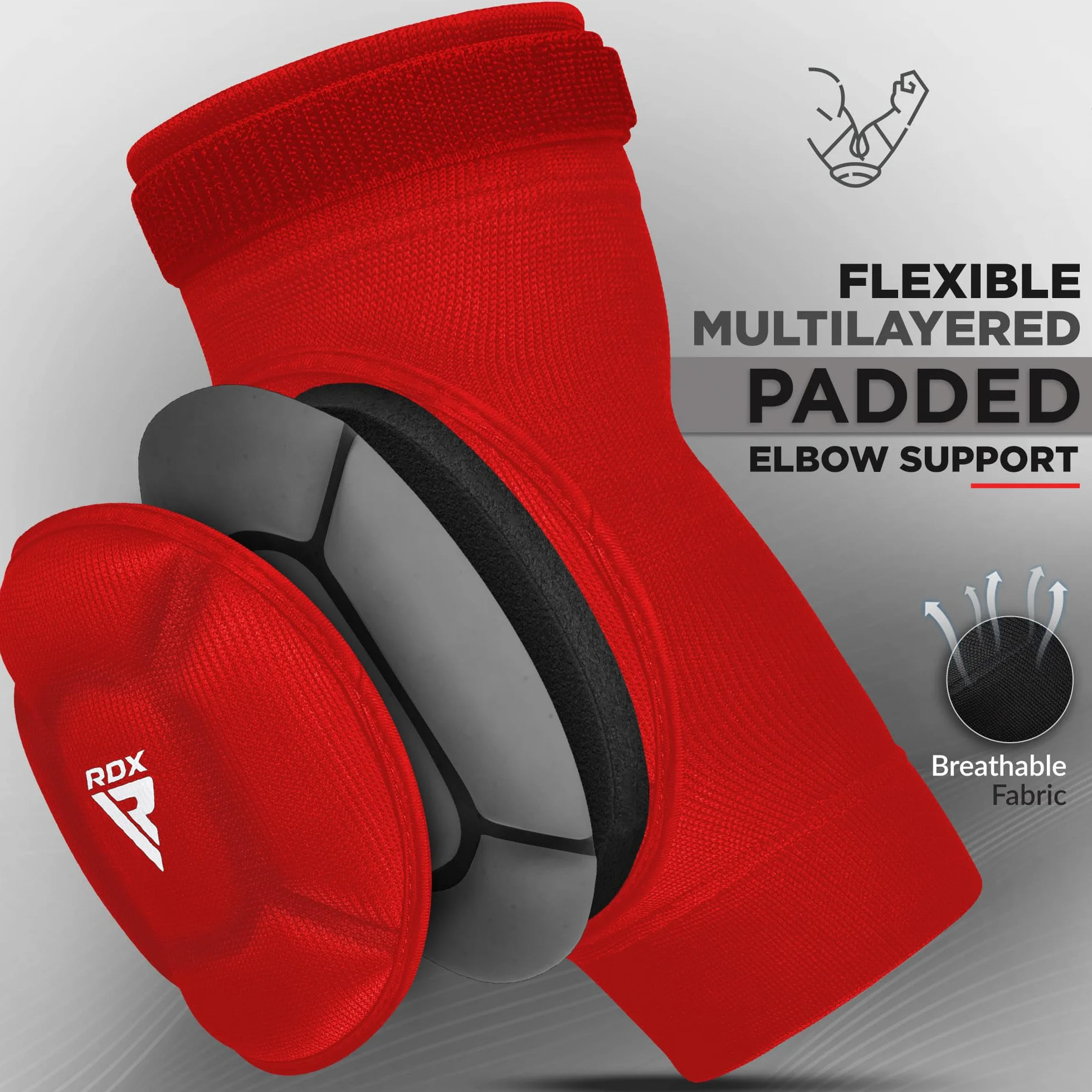 RDX Coudière Boxe MMA Muay Thai, Kontact Sport Arts Martiaux Compression Elbow Pads