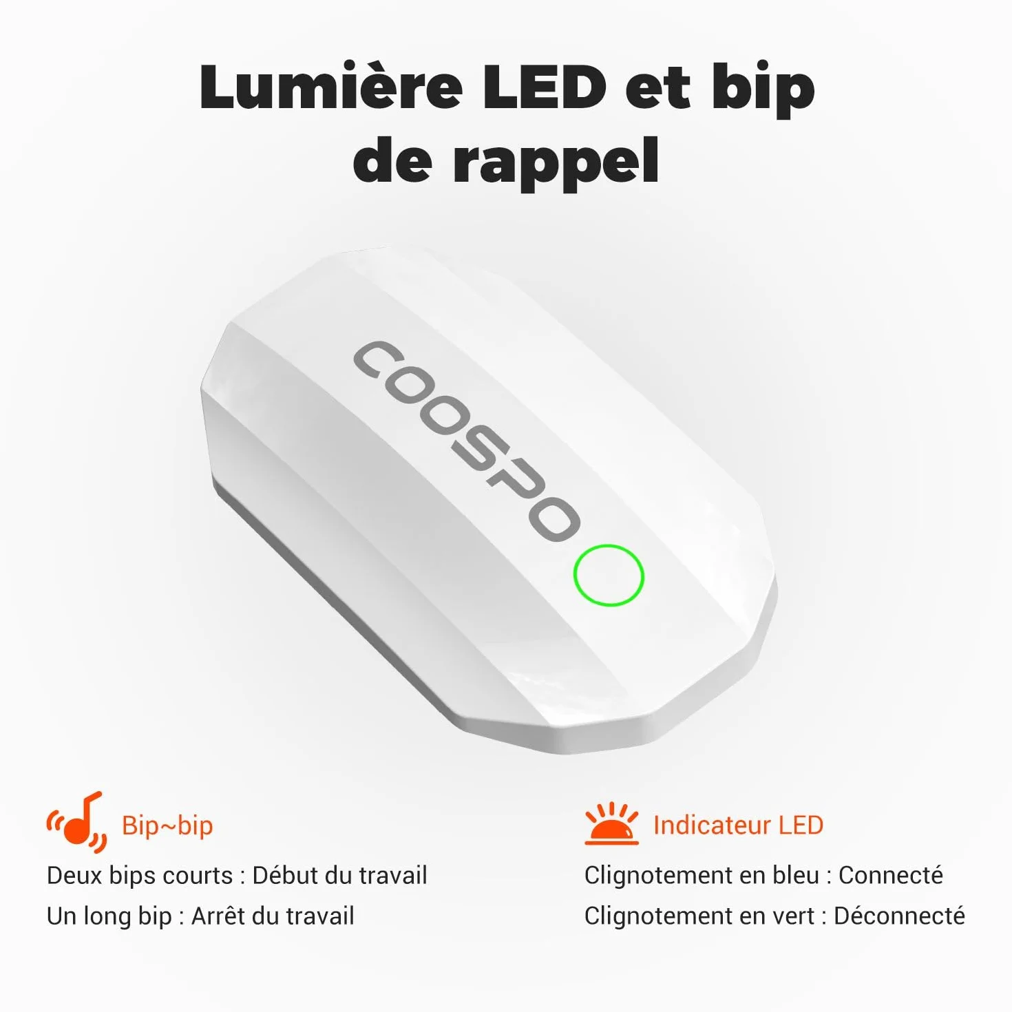 COOSPO H808S Capteur de Fréquence Cardiaque Bluetooth 5.0 Ant+ IP67 Étanche ECG/EKG