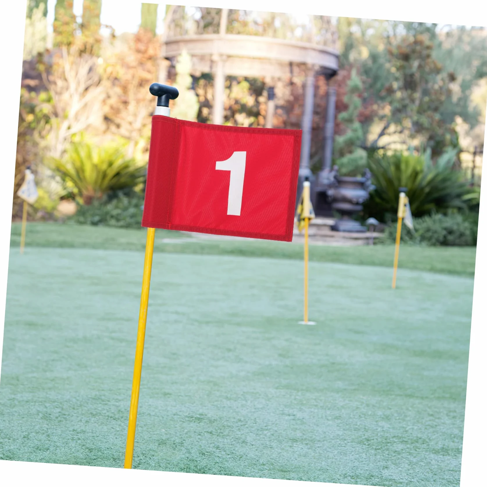 Drapeau De Golf Numéroté Rouge 1 D'entraînement En Tissu Solide Léger Portable Pour Practice Et Putting