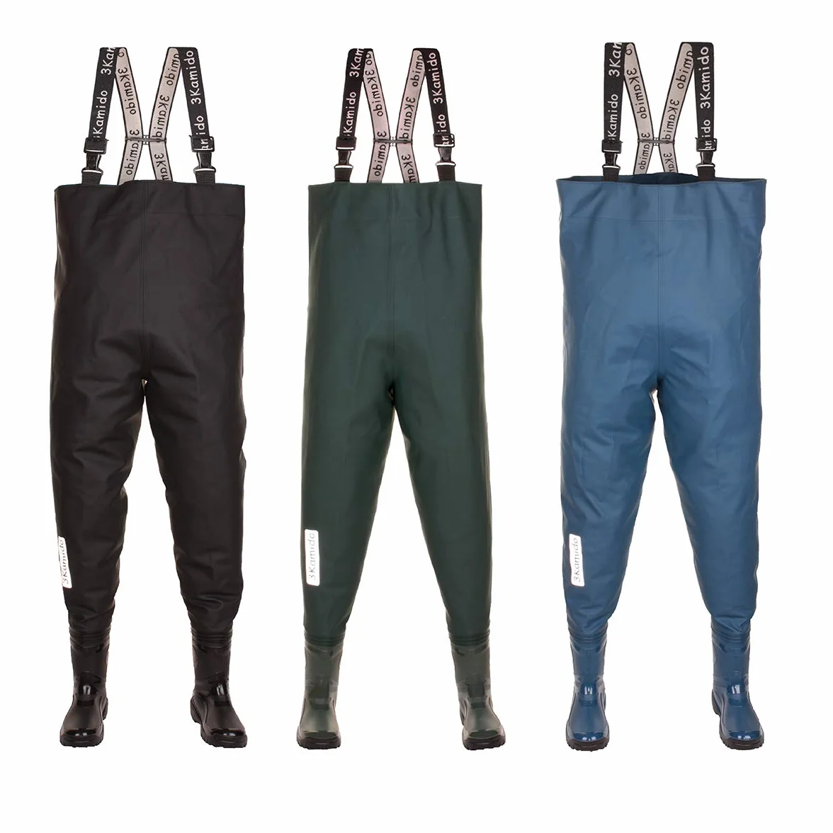 Jeunesse Cuissardes de pêche Waders Junior Noir Vert 36-39 EU Bretelles durables Bottes Poitrine échassiers Semelle Solide Sac Transport