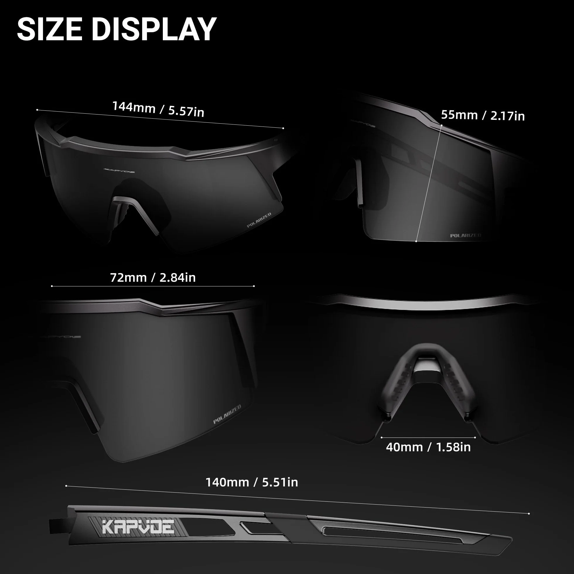 KAPVOE Lunette de Cyclisme Polarisées TR90 VTT K9023