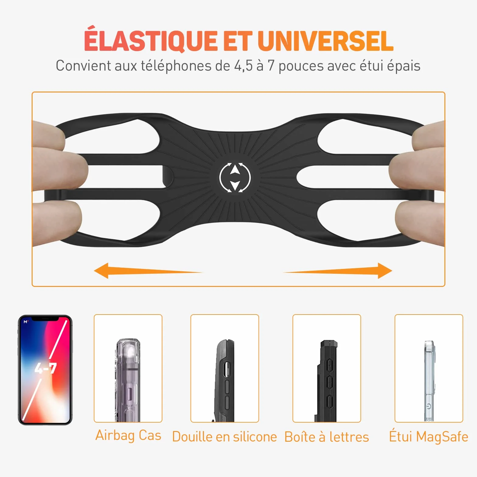 Support Téléphone Vélo Moto 360° Rotation Universel 4.5-7 Pouces Smartphones