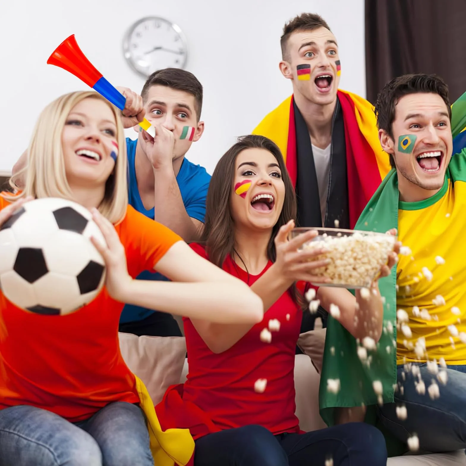 Plastique Vuvuzela 4 Pièces Trompette de Stade Très Bruyante Fanfare de Football