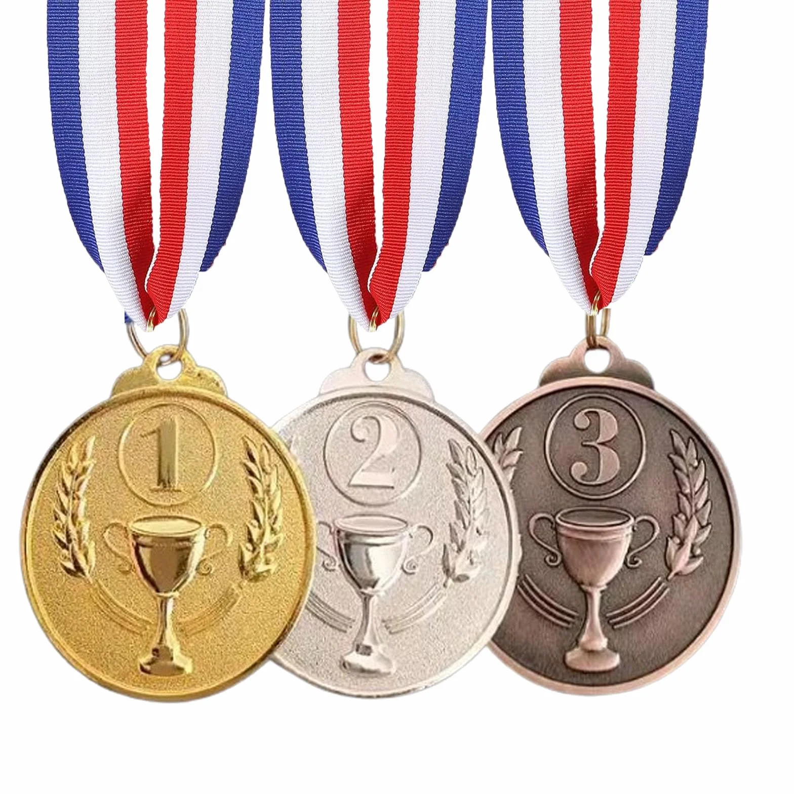 Médaille numérique métal 3 pièces, médaille du gagnant, prix compétition sport or argent bronze