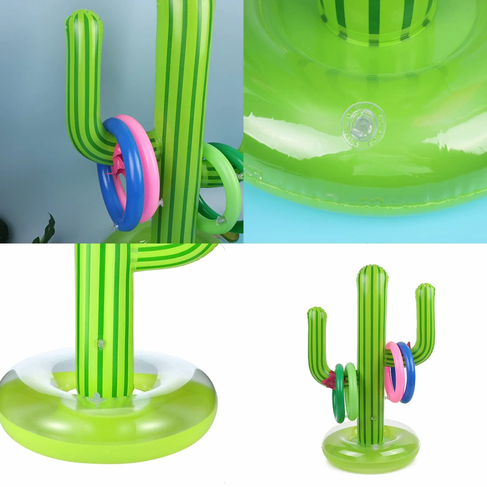 Piscine Gonflable Jouets Toss Game Ring Cactus Gonflable Jeux Piscine Exterieur Enfant Adulte Fiesta Anniversaire