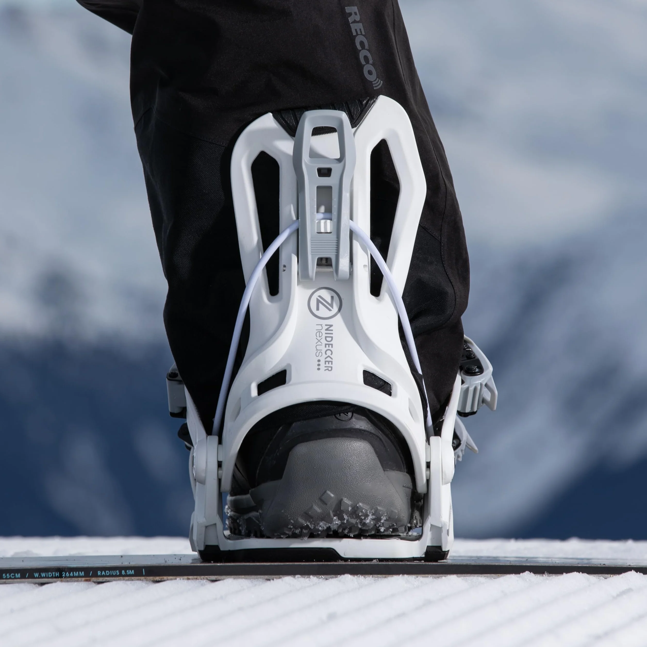 Fixations de Snowboard Nidecker Flow Nexus Flex All-Mountain Plaque de Base Nylon Verre XL White