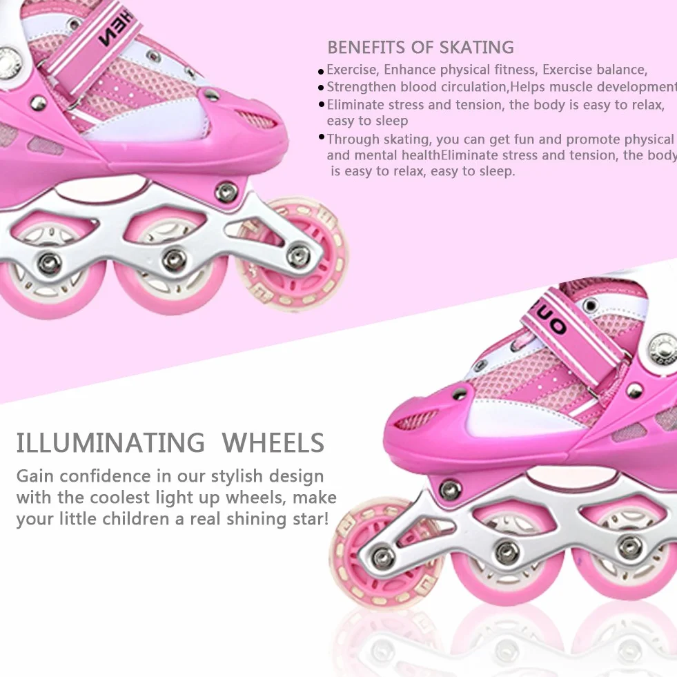 Patin à roulettes 3 en 1 réglables Roller Enfant Fille Garçon Femme