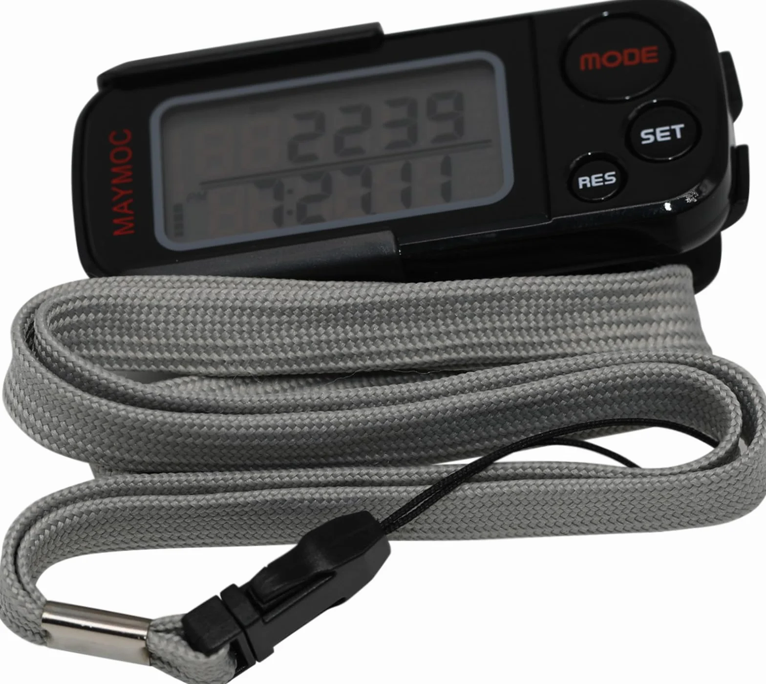 Podomètre de Marche 3D avec Clip et Sangle, 30 Jours Mémoire, Compteur de Pas Précis, Distance Miles/km, Calories, Objectif Quotidien, Temps d'Exercice