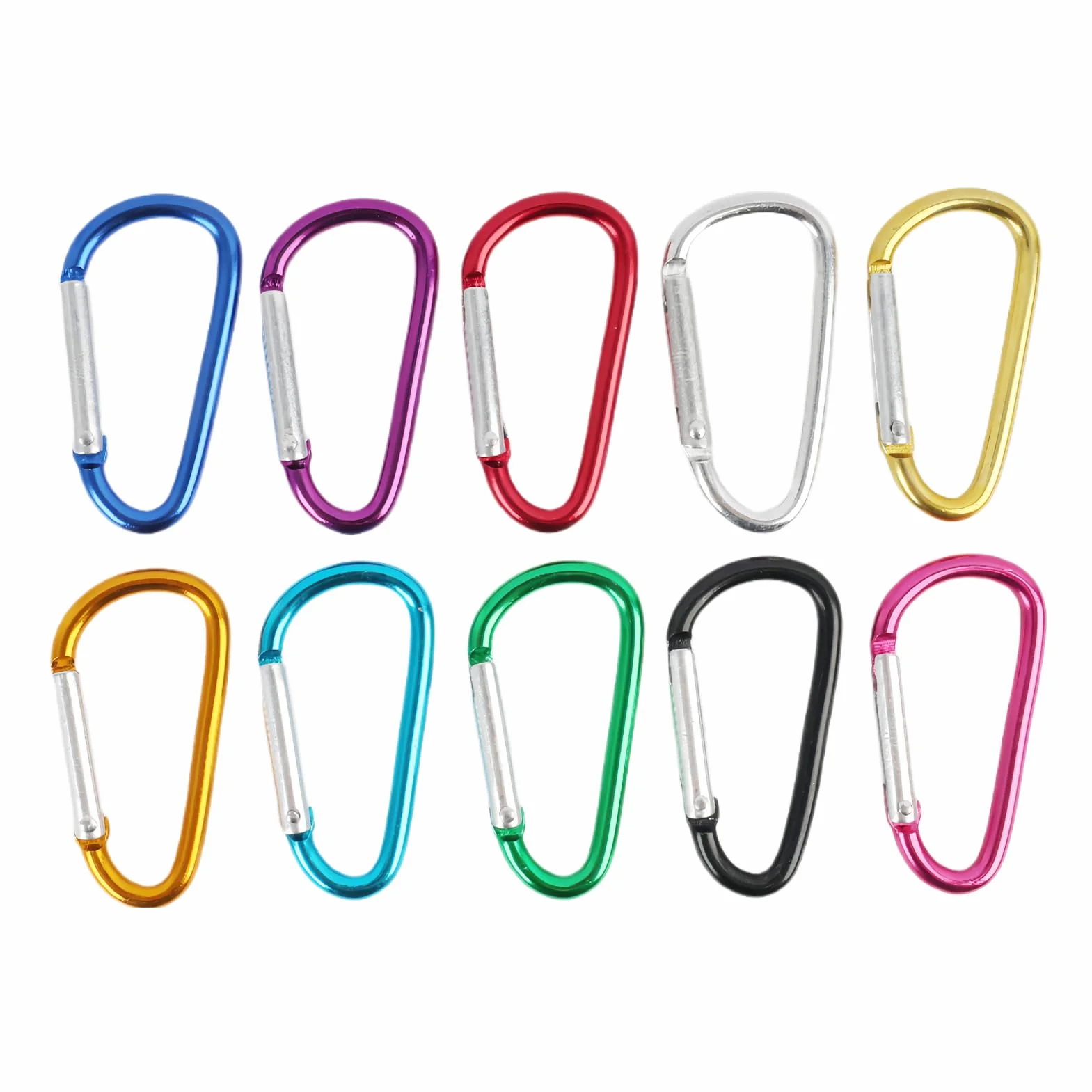 Mousqueton Porte Clés Aluminium 3" Multicolore Léger INOX pour Sac Camping Randonnée