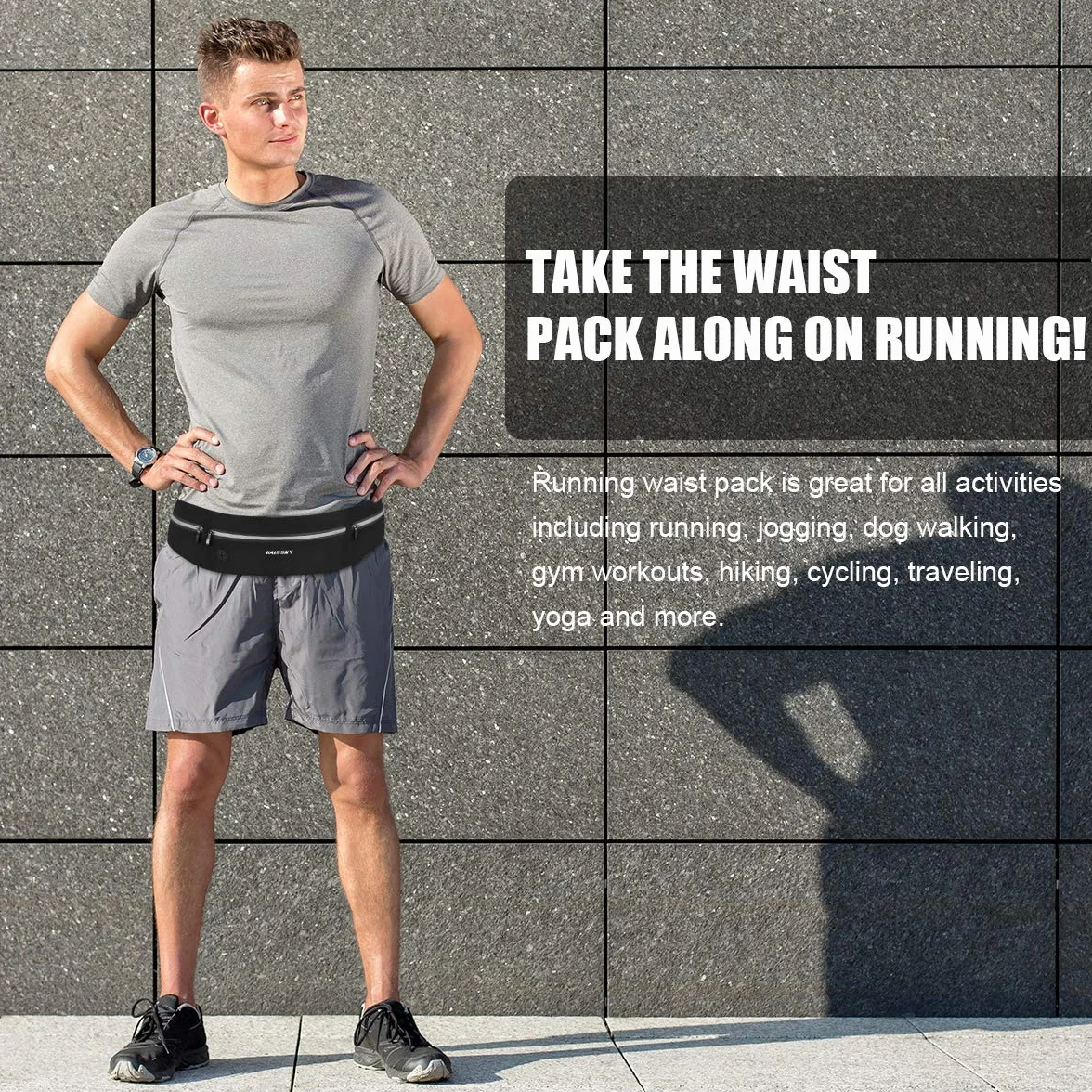 HAISSKY Ceinture de Course Sport Etanche Réglable Running Belt pour Homme Femme Support de téléphone