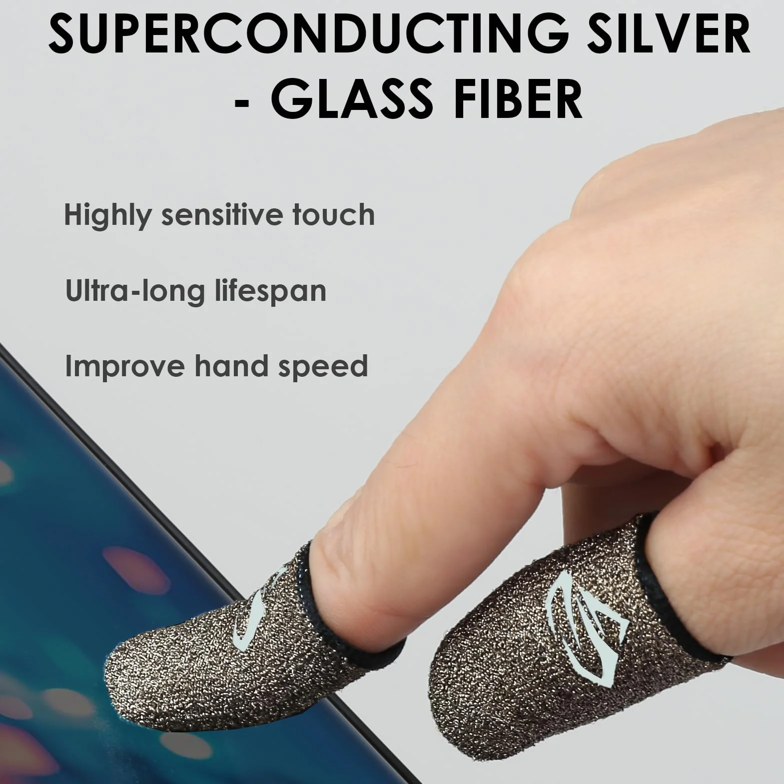 Gaming Finger Sleeve 4 Pack Tactile Sleeves for Mobile Games PUBG Mobile Anti-Sweat High Sensitivity Gaming Accessory