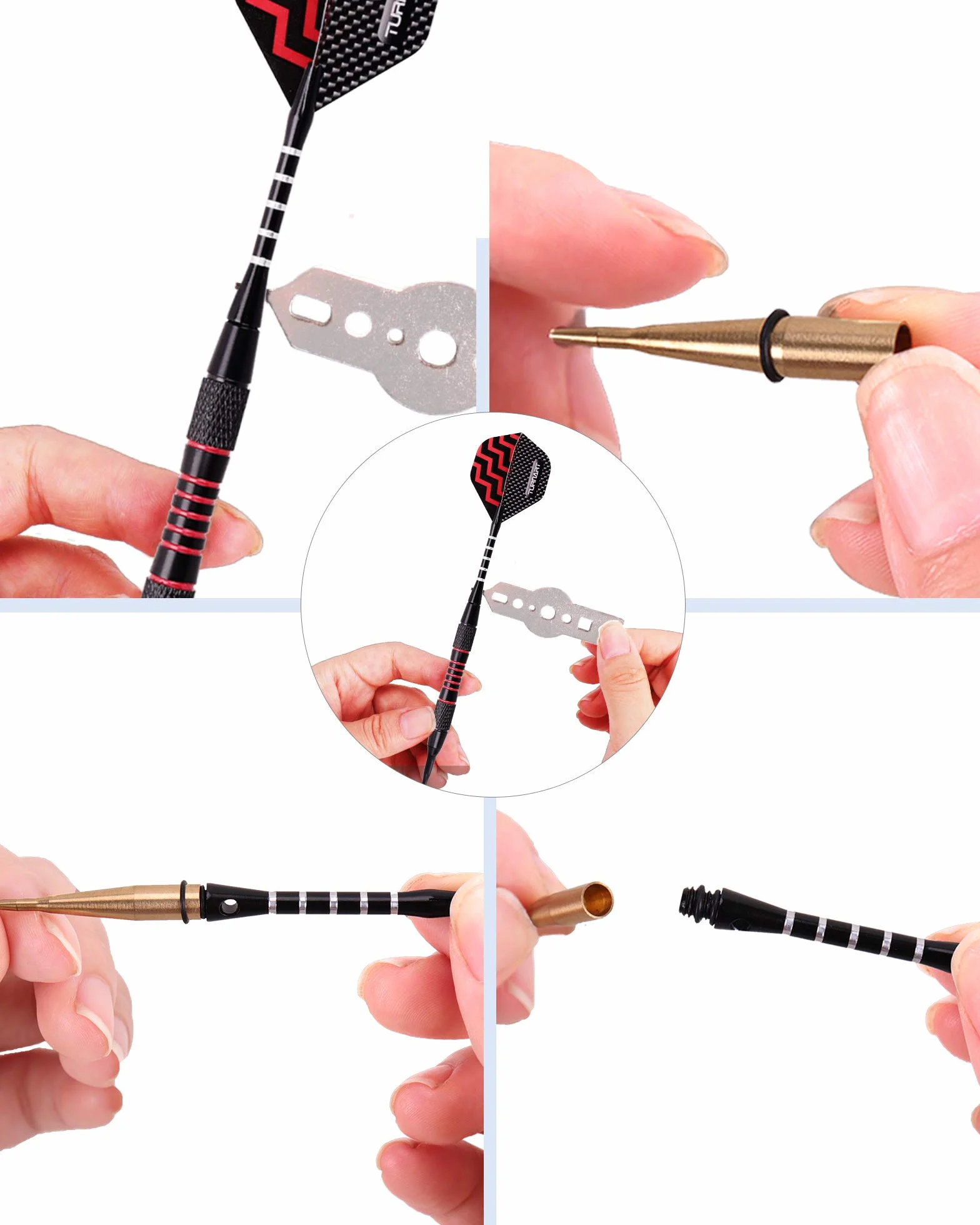 Turnart Flechette Pointe Plastique Fléchettes 18g 9 pcs avec Cible Electronique