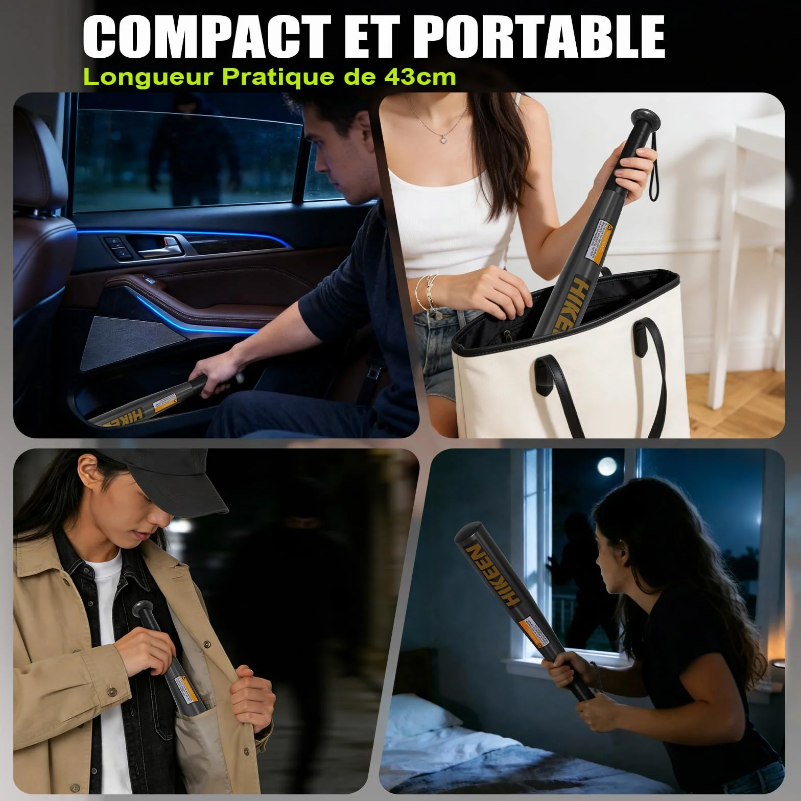 BOOSTEADY Batte de Baseball en Acier 43 cm avec Poignée Antidérapante