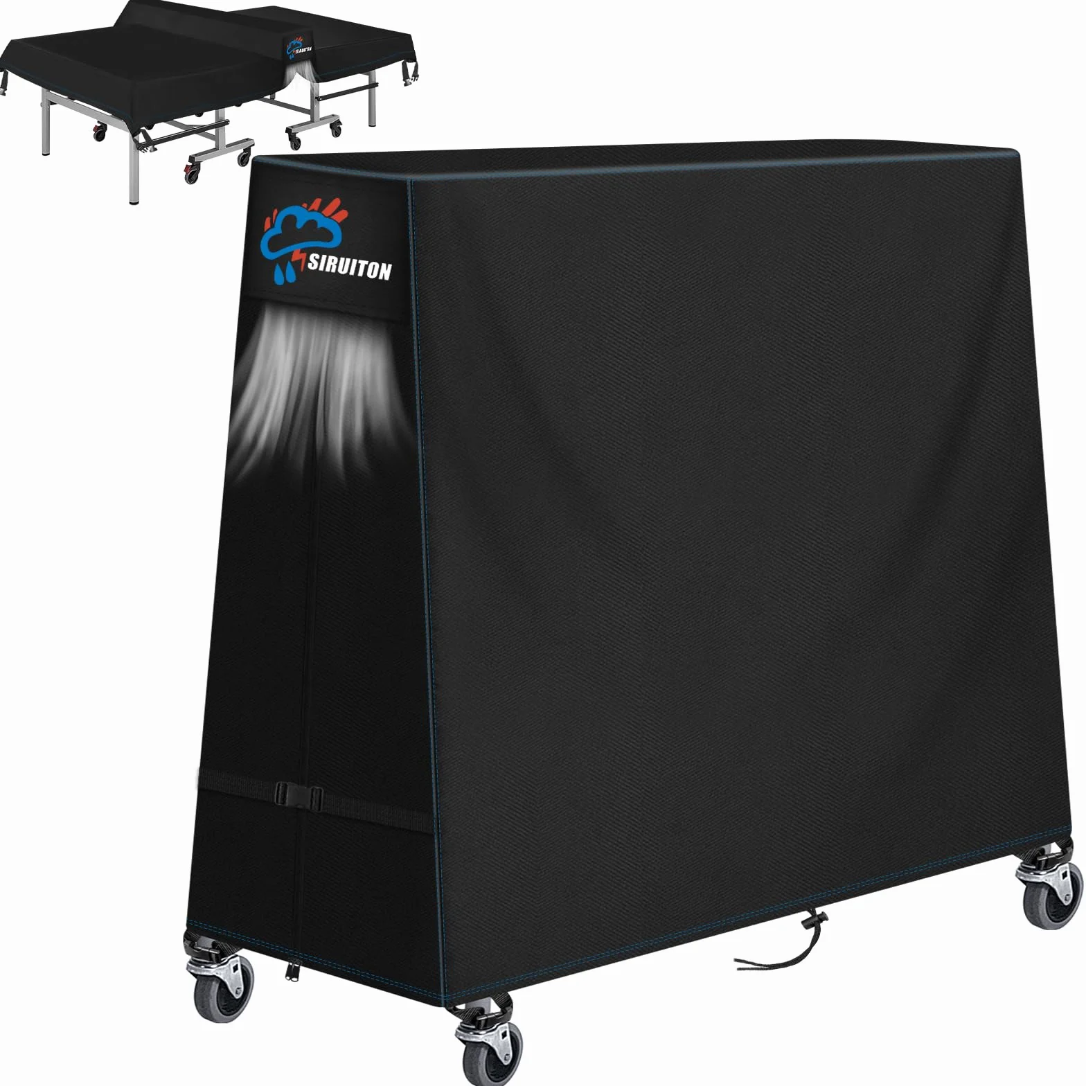 SIRUITON Housse de table de tennis de table 500D imperméable 173x77x158cm