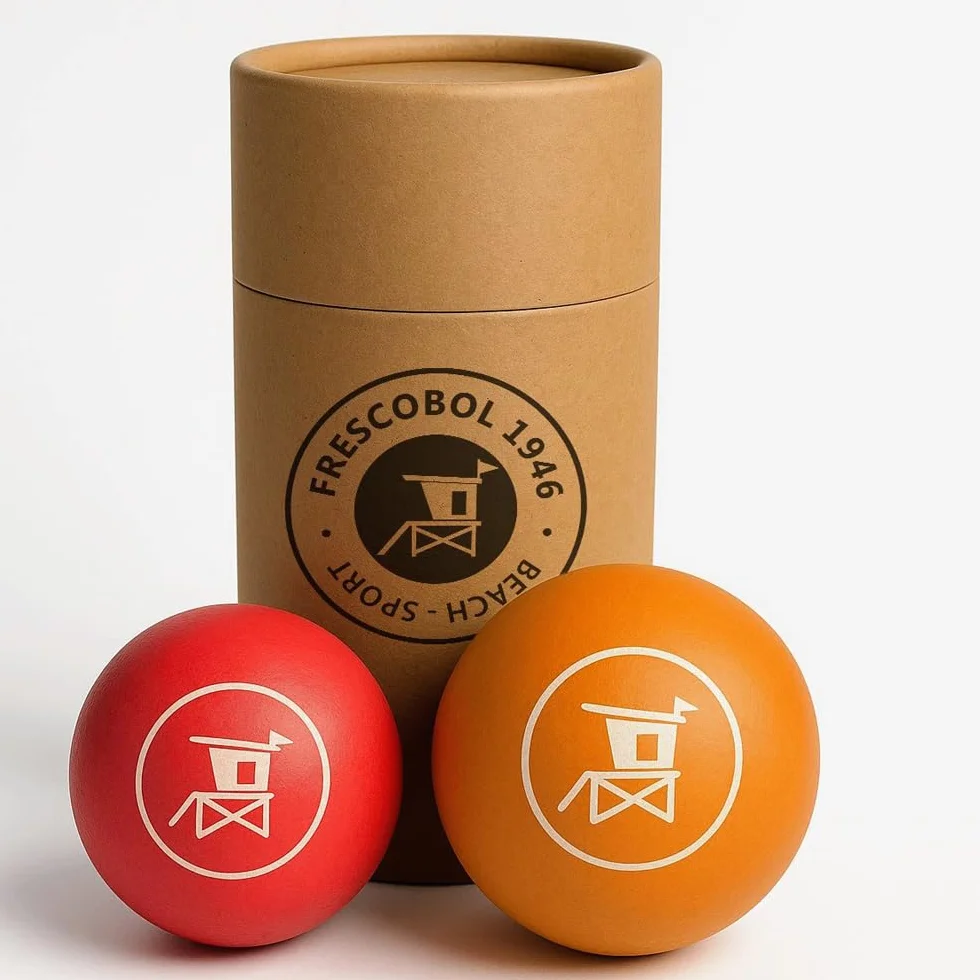 Set de 2 Balles de Raquette de Plage, Softball Rouge Mousse PU, Speedball Orange Caoutchouc 55-60mm