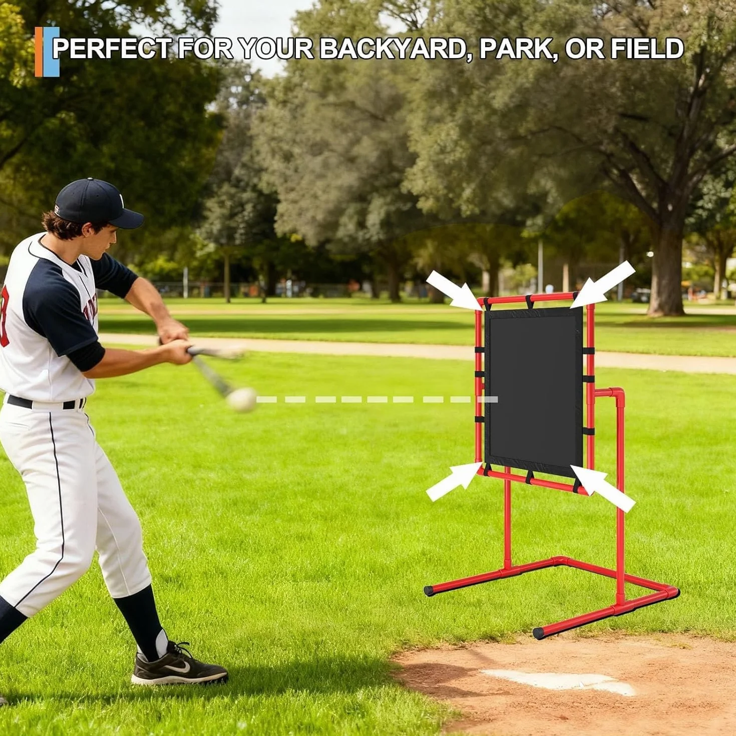 GarveeHome Cible de baseball Strike Zone Filet d'entraînement Cadre stable Polyester résistant