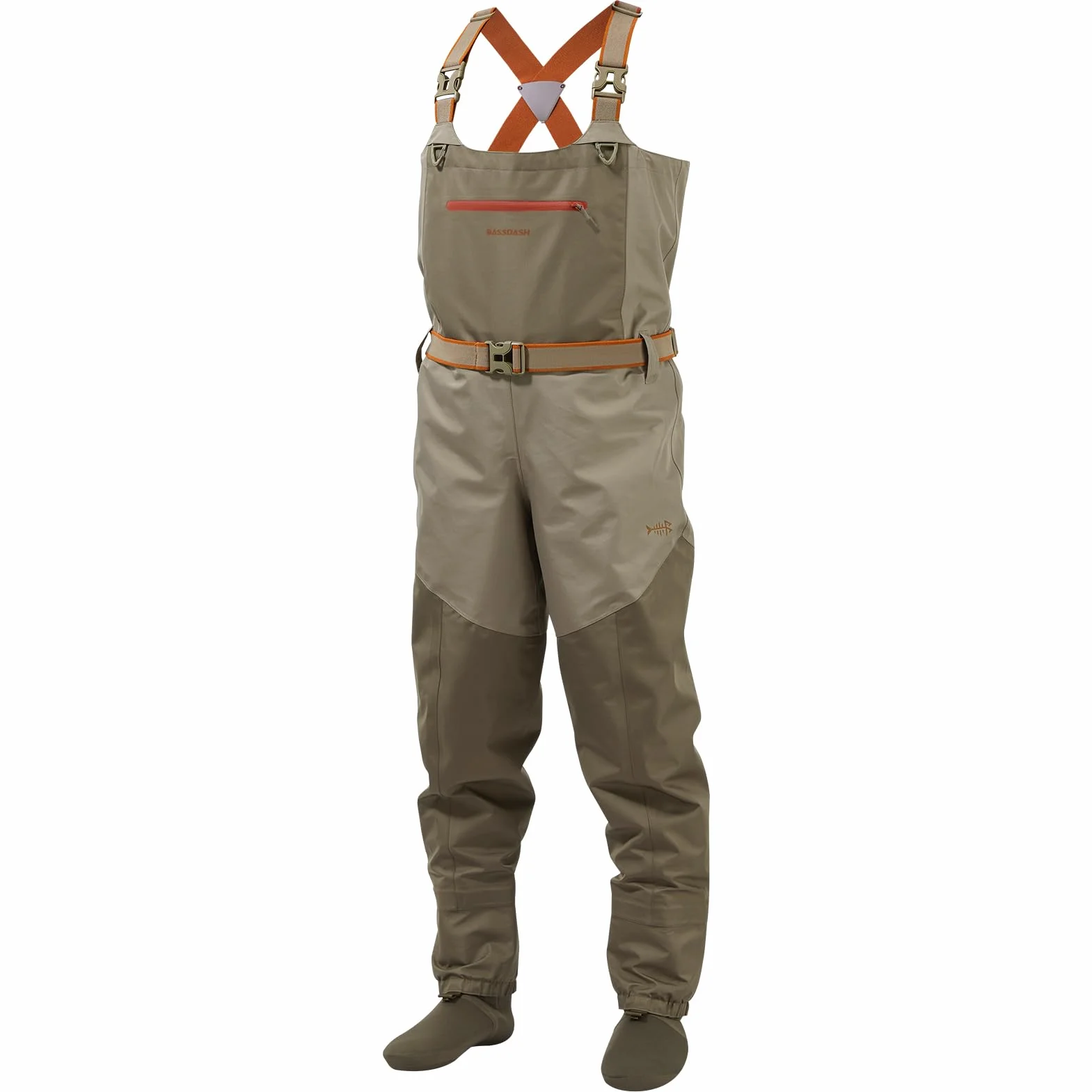 Bassdash Hommes IMMERSE Tan Waders Bottes de Pêche Imperméables Respirantes Légères