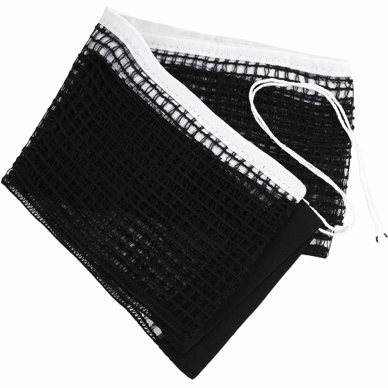 Filet Ping Pong 1,83 m Nylon Tissu Poly Coton, Filet Tennis de Table Noir avec Bord Blanc, Remplacement Résistant