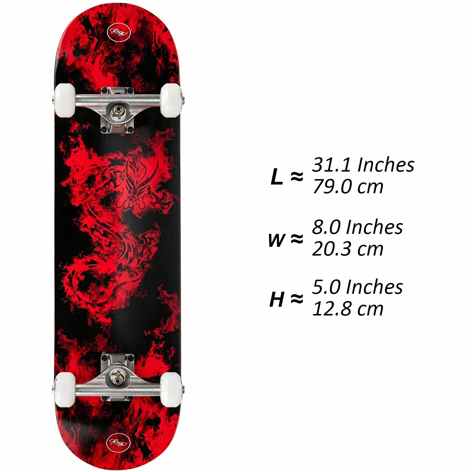 Skateboard pour Débutants, Plateau Concave Double Queue en Érable Canadien 7 Couches, Trucks Alliage d'Aluminium