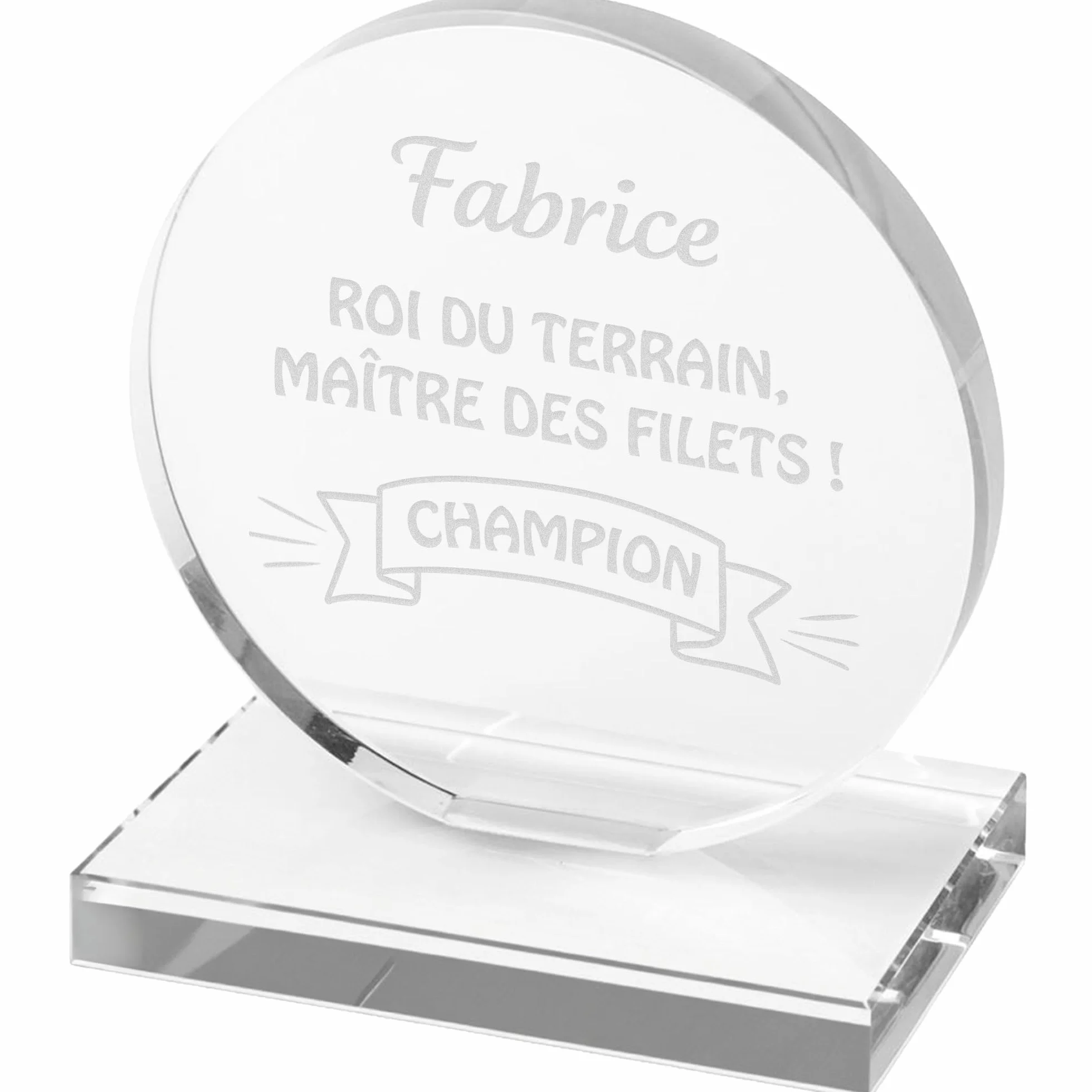 Trophée Personnalisable Verre Coffret Cadeau Texte Prénom Date Gravée Retraite Récompense Sport