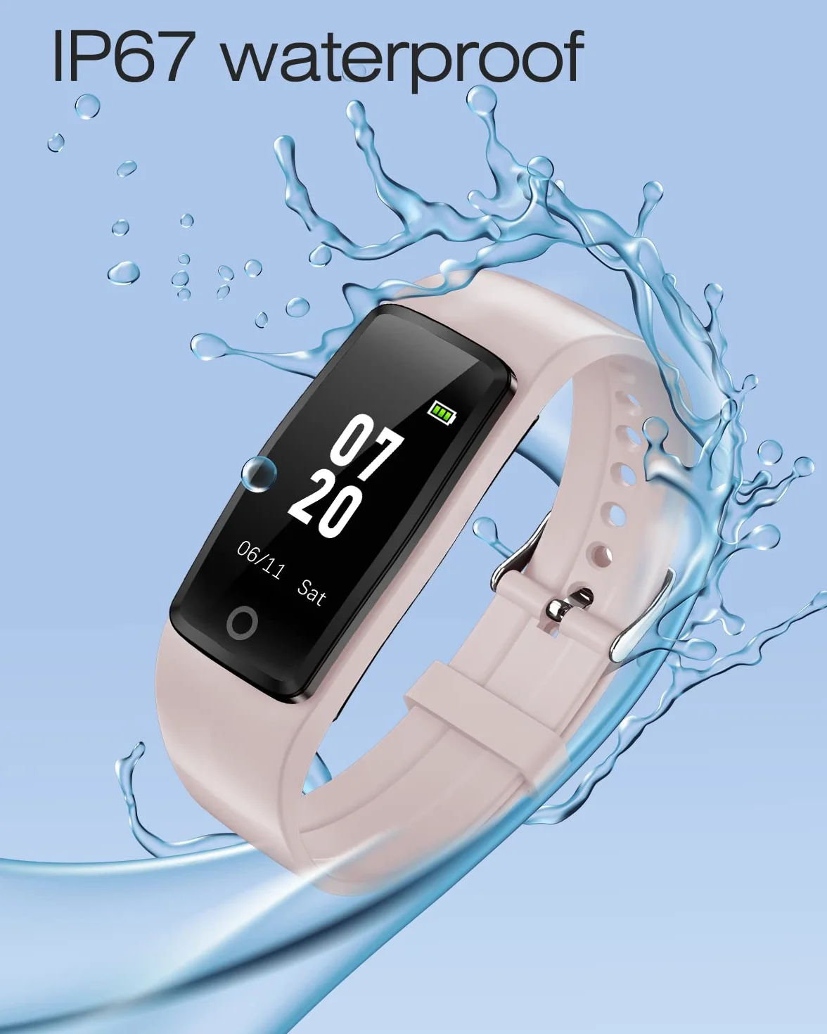 Podometre Non Connecté IP68 Trackers d'Activité sans Bluetooth Compteur de Pas Calories Distance