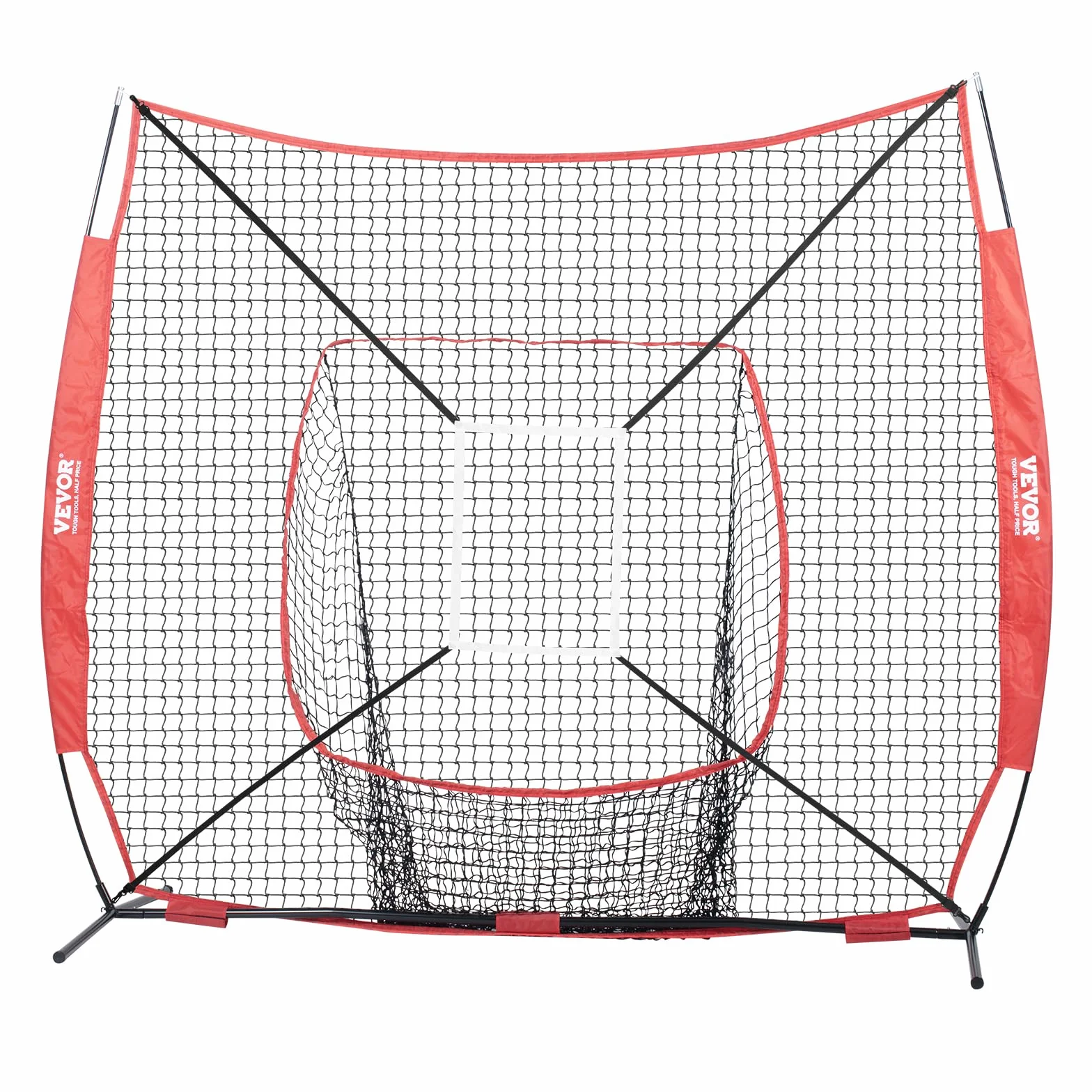 VEVOR Filet d'entraînement de baseball et softball portable avec cadre d'arc, sac de transport, zone de frappe