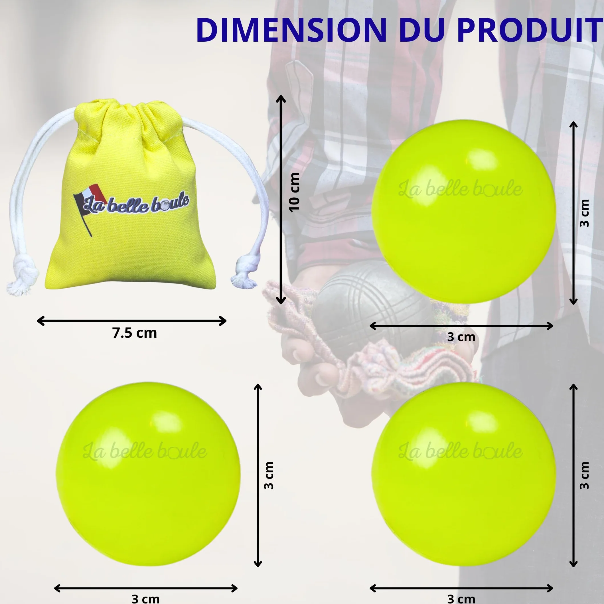Cochonnets fluorescents en Résine Haute Visibilité pour Pétanque - La belle boule®