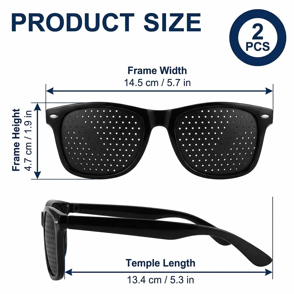 Lunettes Sténopéïques à Grille pour Réduction Fatigue Oculaire, Branches Pliables, Idéales Écrans Lecture