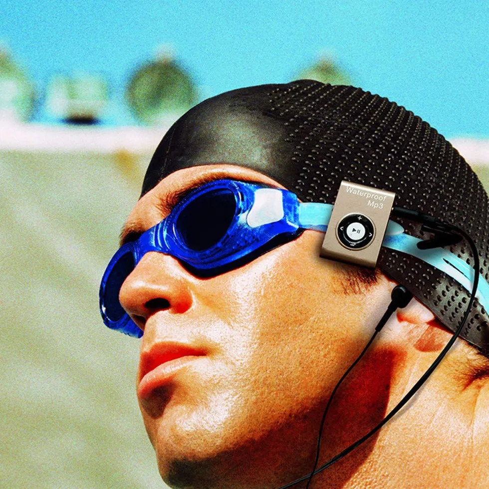 Lecteur MP3 étanche IPX8 8 Go Sport Natation Course Plongée Surf Musique Radio FM Shuffle