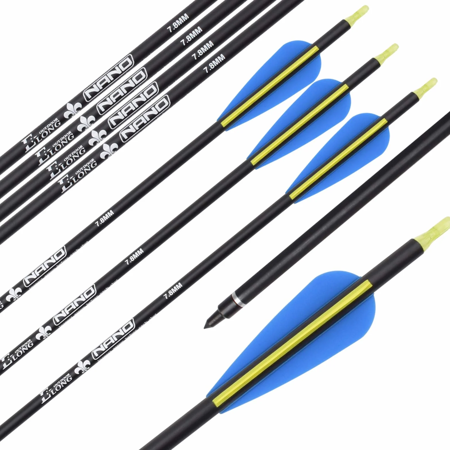 Flèches de Chasse 28 30 32 Pouces 12 pcs Tir à l'Arc pour Arc Classique et Arc à Poulies Cible d'Entraînement