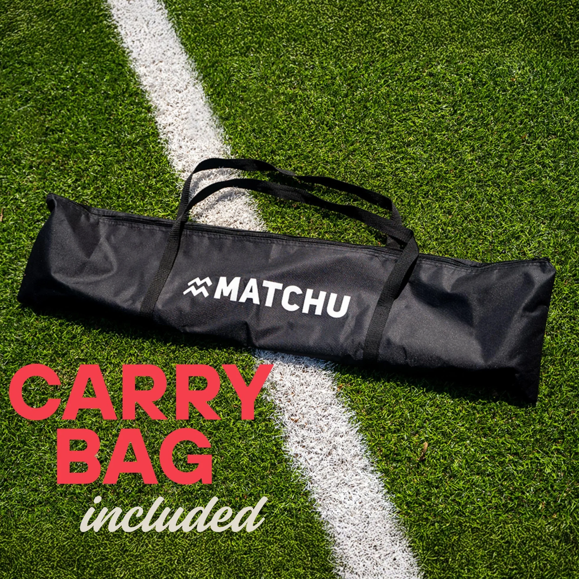 Filet de Rebond Football 2en1 183x130cm Kickback Noir/Jaune avec Sac