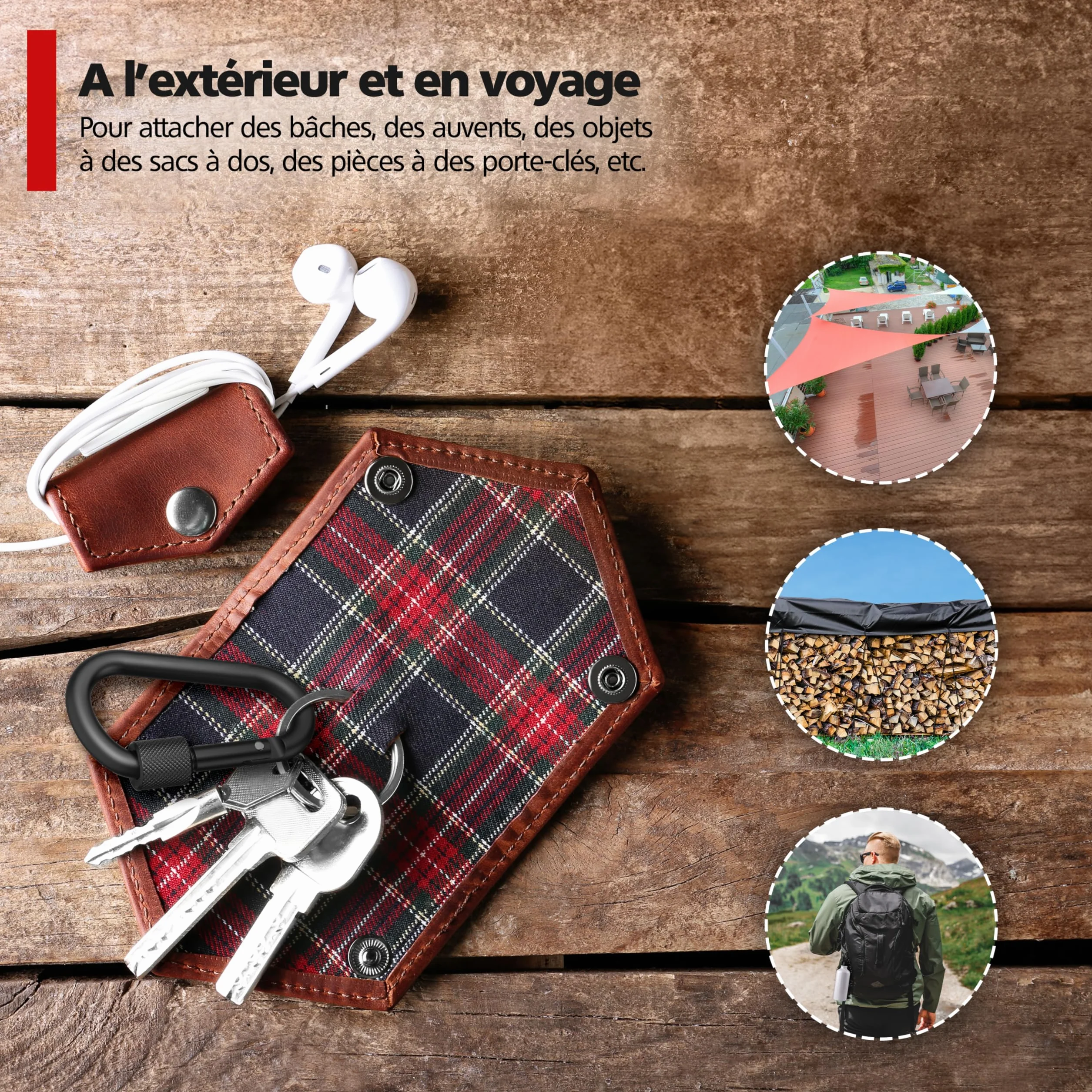 RAVN HAMAN Mousquetons de sécurité à vis 30 kg pour intérieur extérieur hamacs sacs de frappe porte-clés