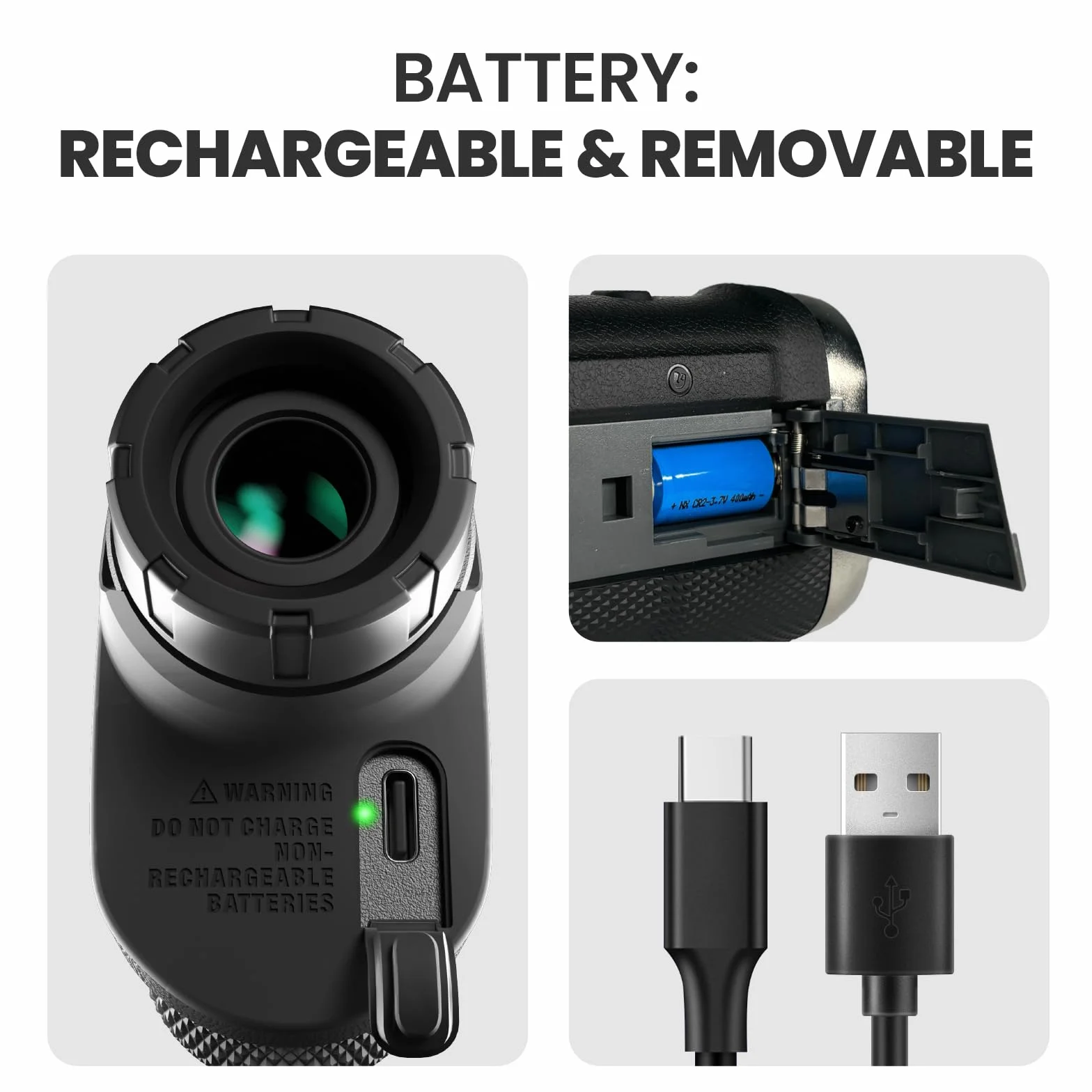 MiLESEEY Telemetre de Golf Rechargeable 1000M Flag Lock Vibration Interrupteur Slope on/Off Précision ±0,5M