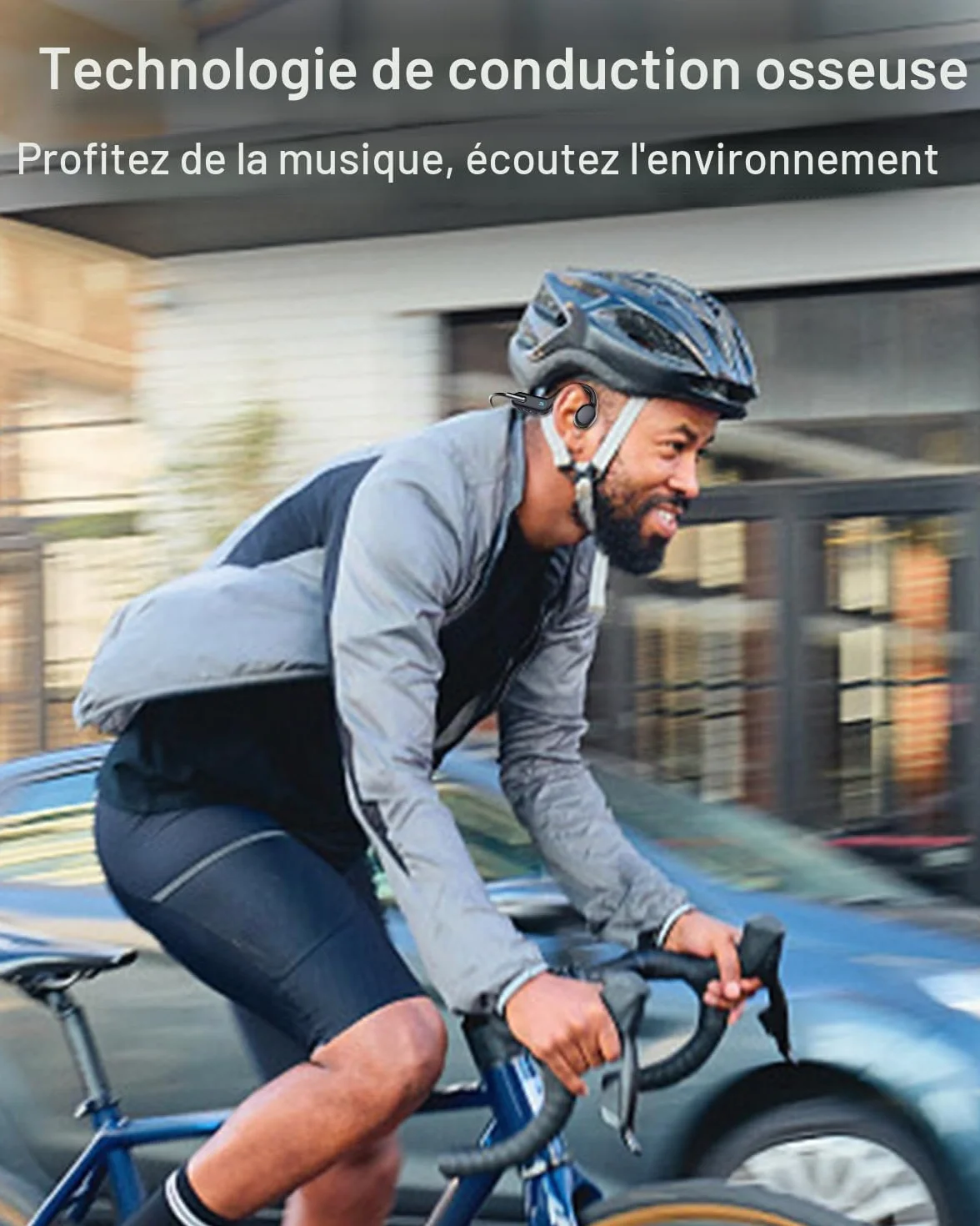HIFI WALKER Casque à Conduction Osseuse IPX8 Étanche Natation, Écouteurs sans Fil Open-Ear Bluetooth 5.3, Lecteur MP3 32 Go Course Vélo