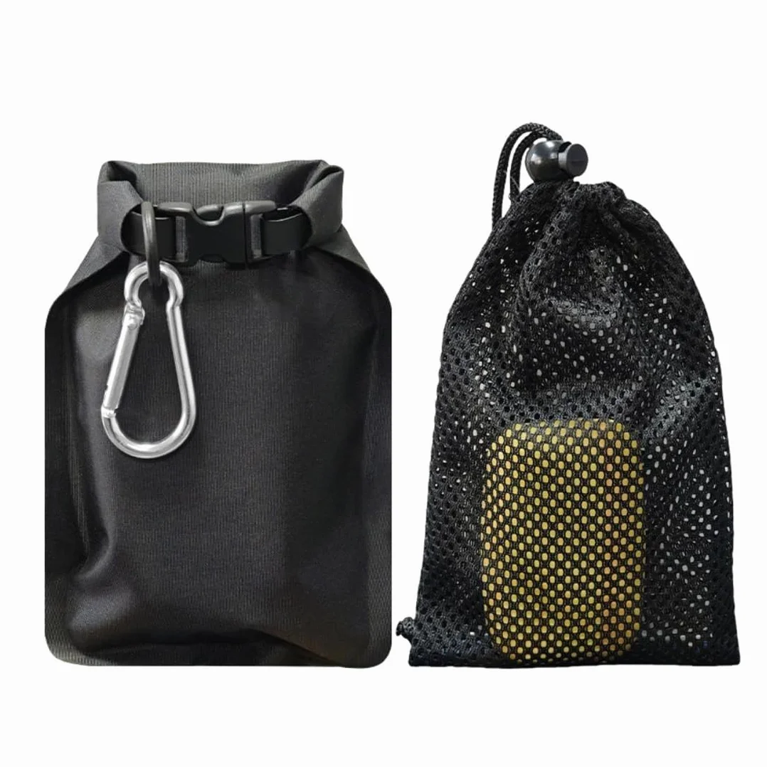 Sacs à savon étanches anti-fuite avec mousqueton et sac en filet, noir